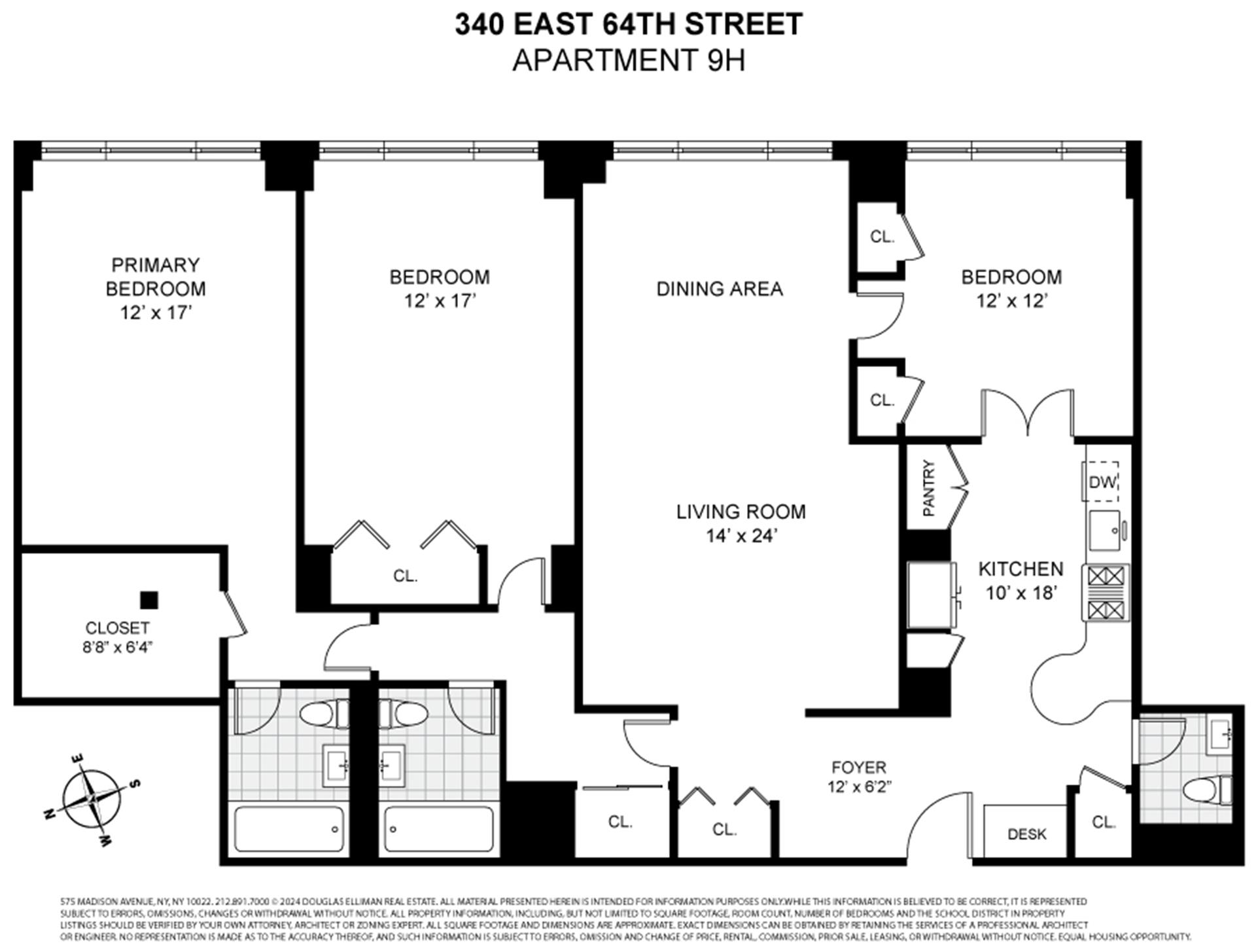 Floorplan for 340 East 64th Street, 9H