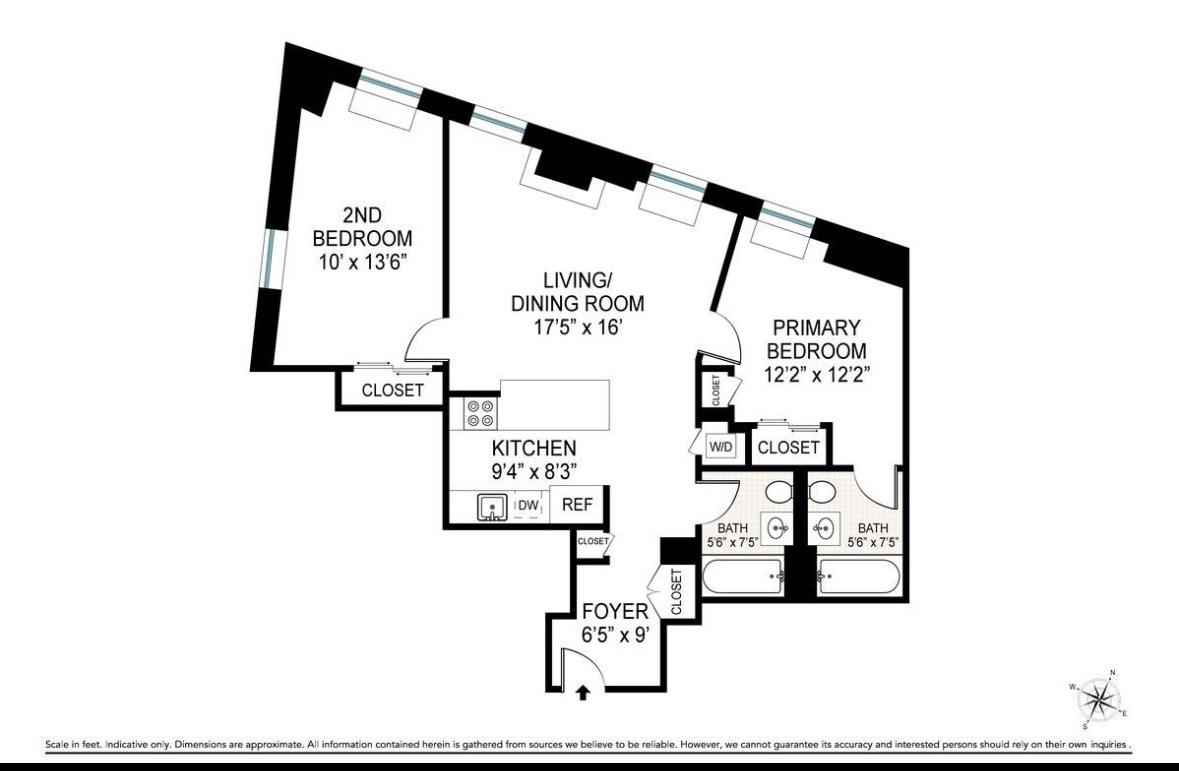 Floorplan for 1 Wall Street Court, 1009