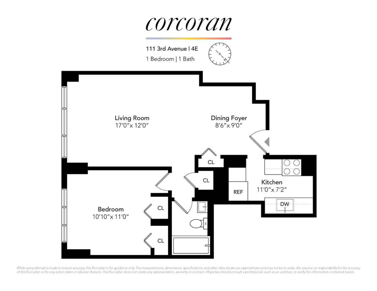 Floorplan for 111 3rd Avenue, 4E