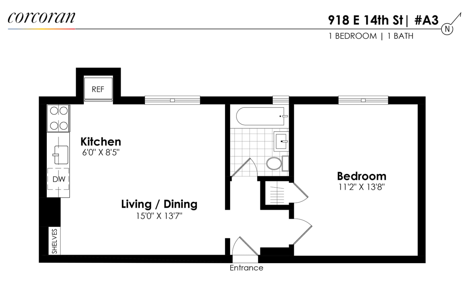 Floorplan for 918 East 14th Street, A3