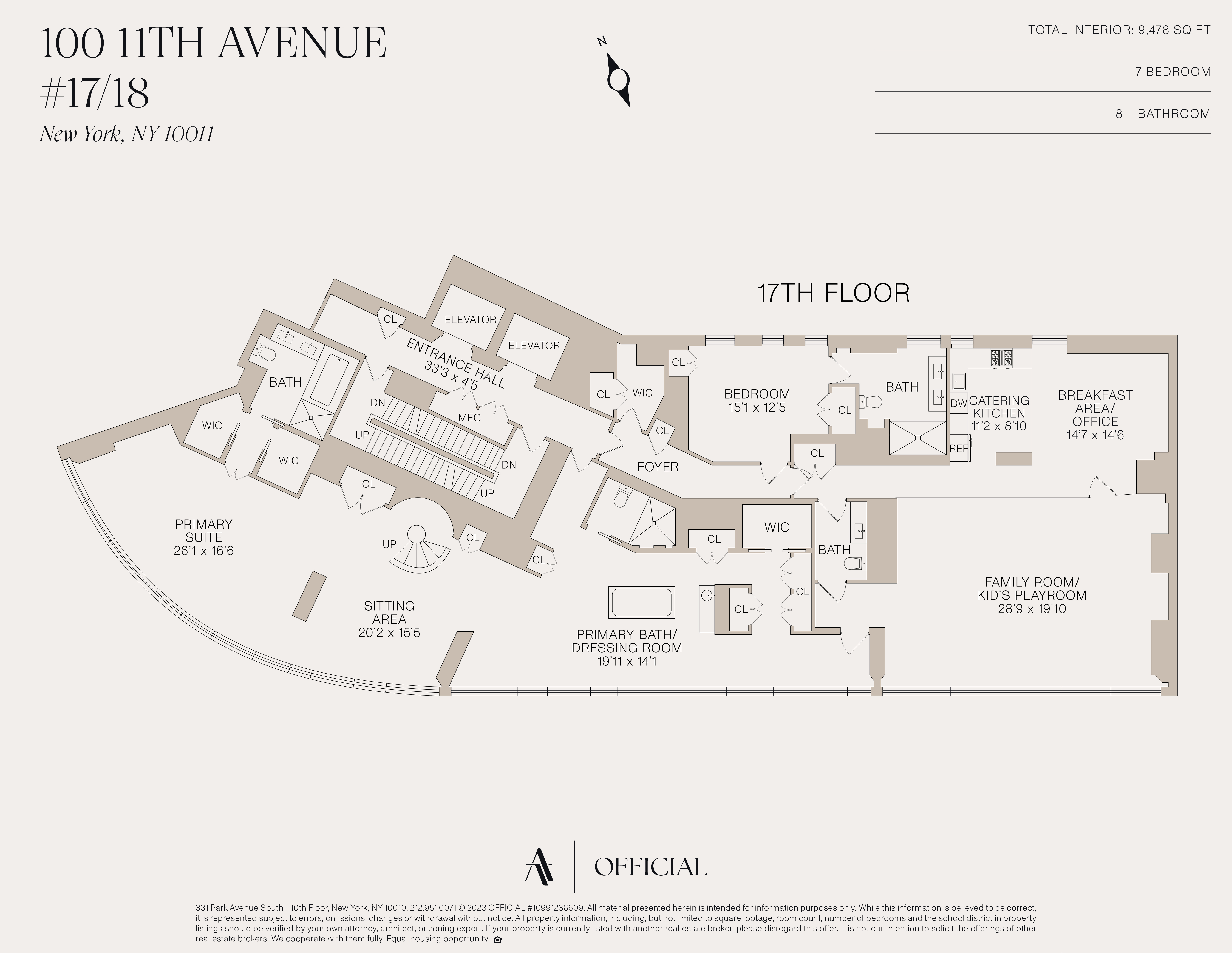 Floorplan for 100 11th Avenue, 17B/18