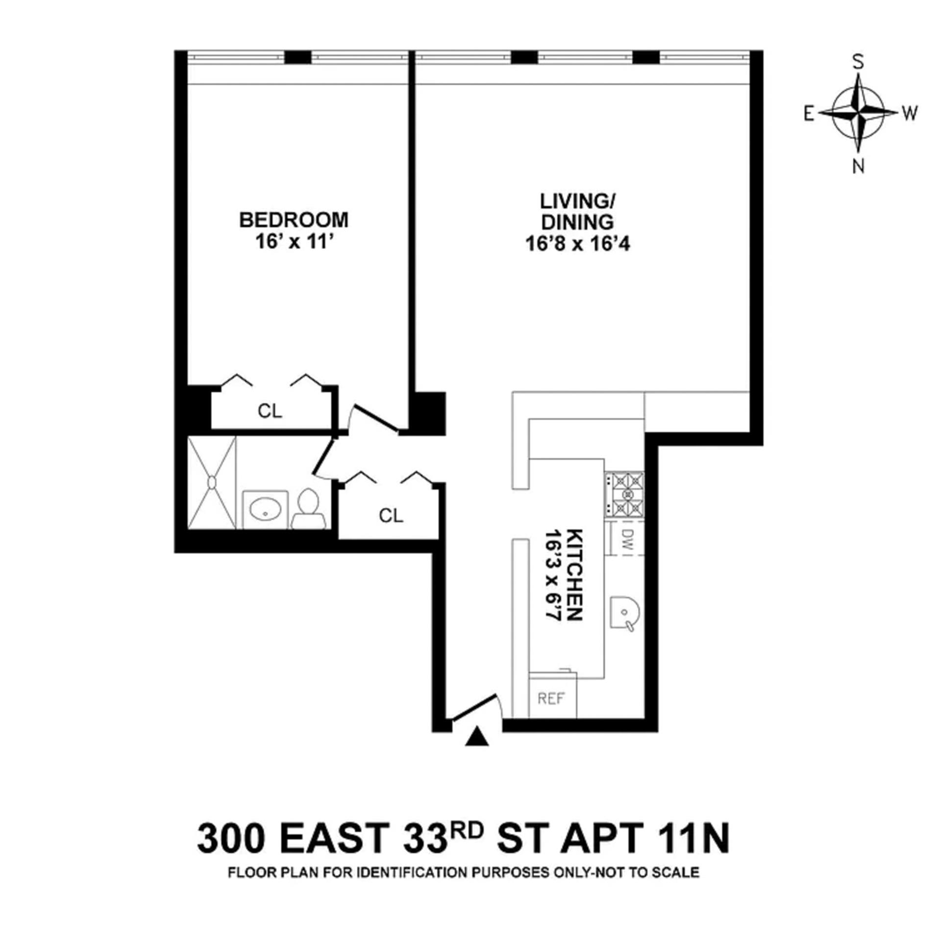Floorplan for 300 East 33rd Street, 11N