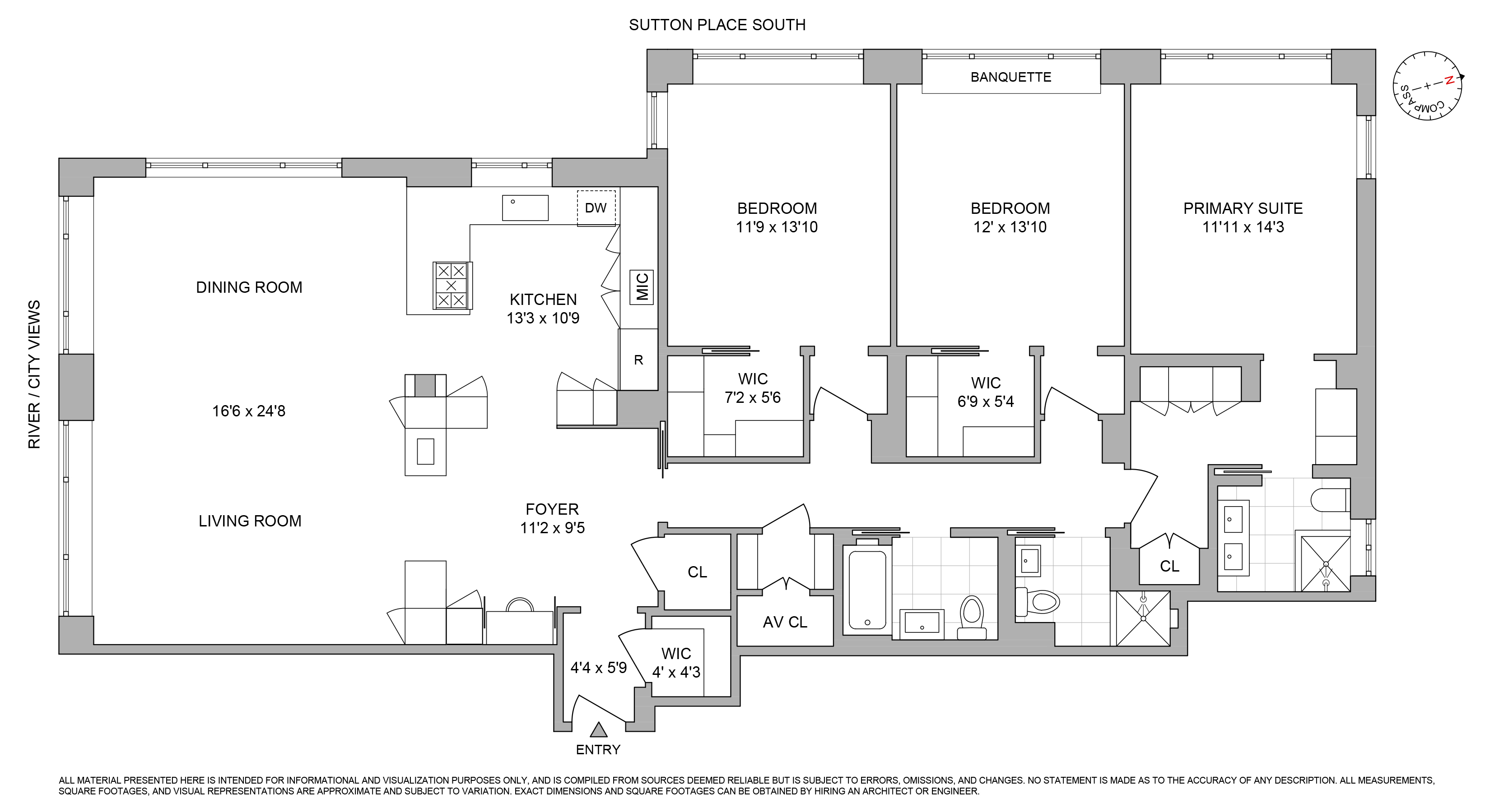 Floorplan for 25 Sutton Place, 19P