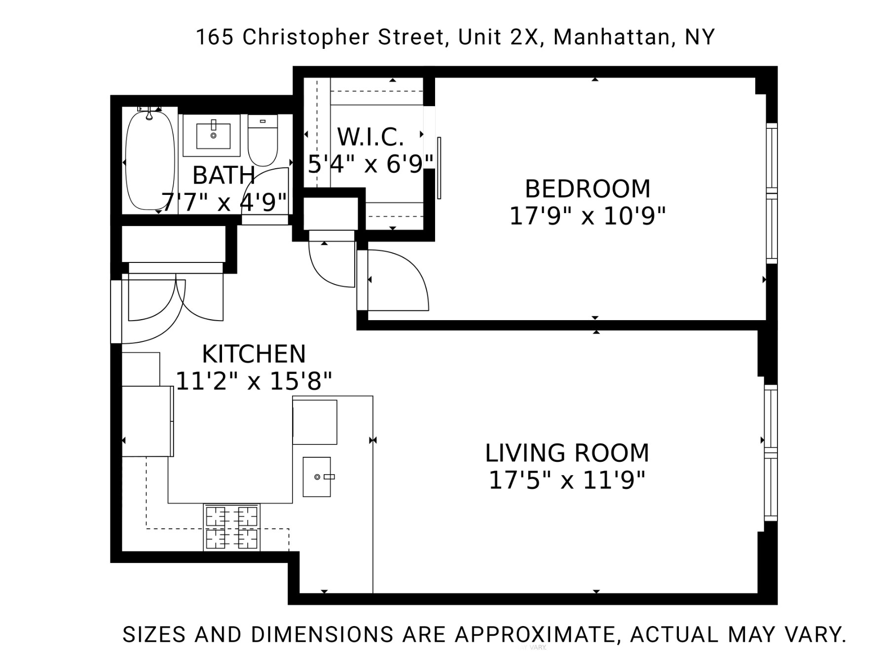 Floorplan for 165 Christopher Street, 2X