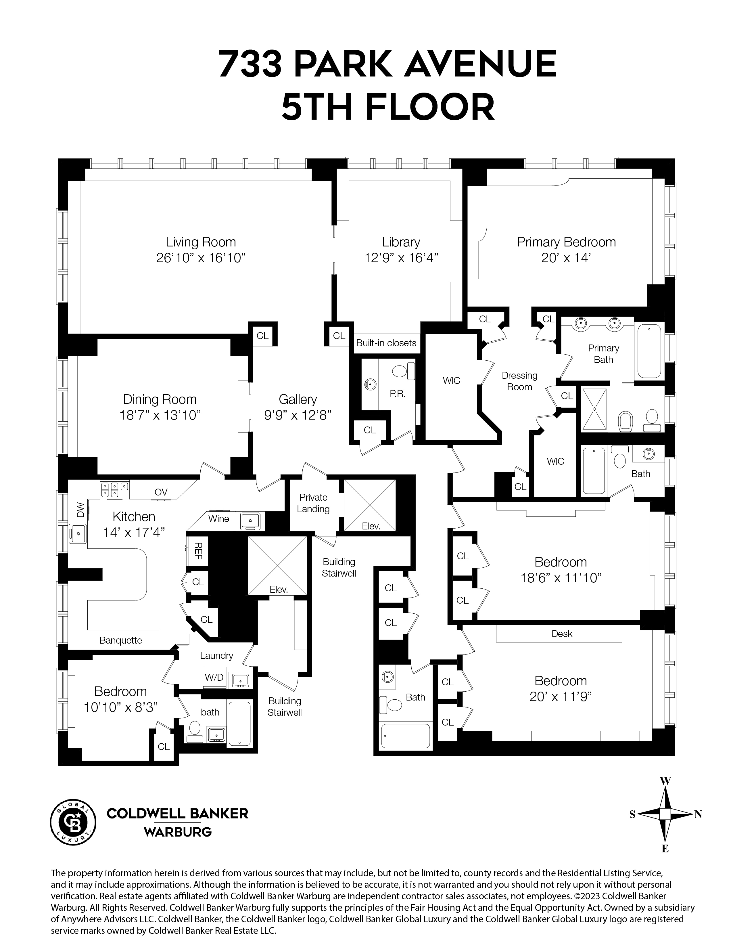 Floorplan for 733 Park Avenue, 5FLR