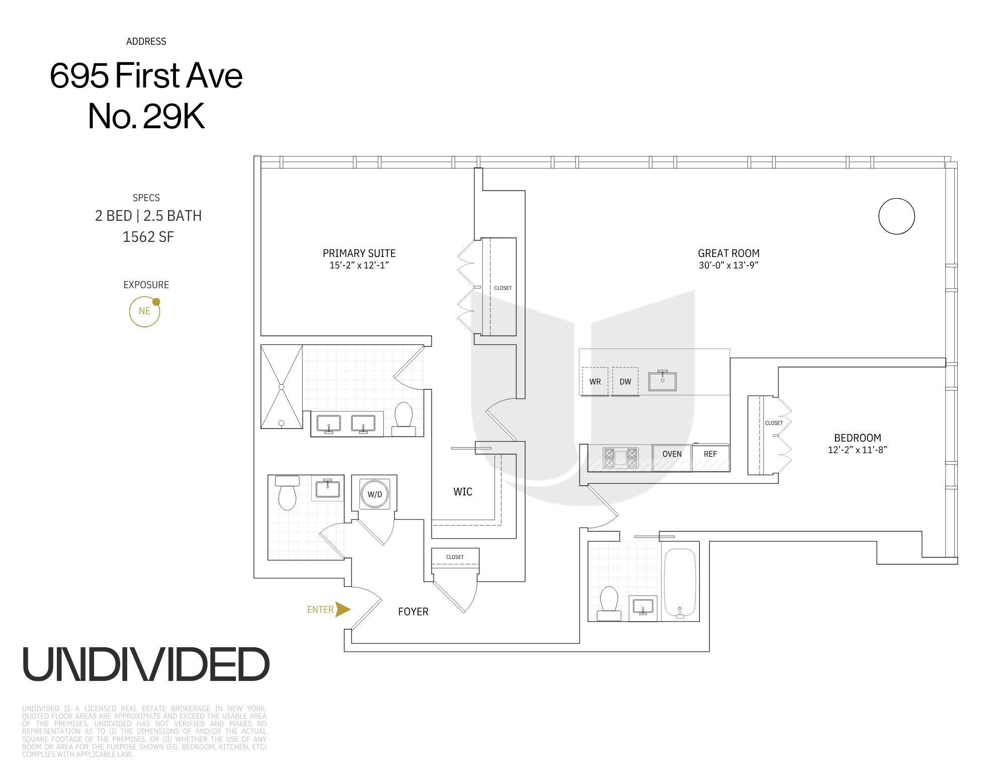 Floorplan for 695 1st Avenue, 29-K