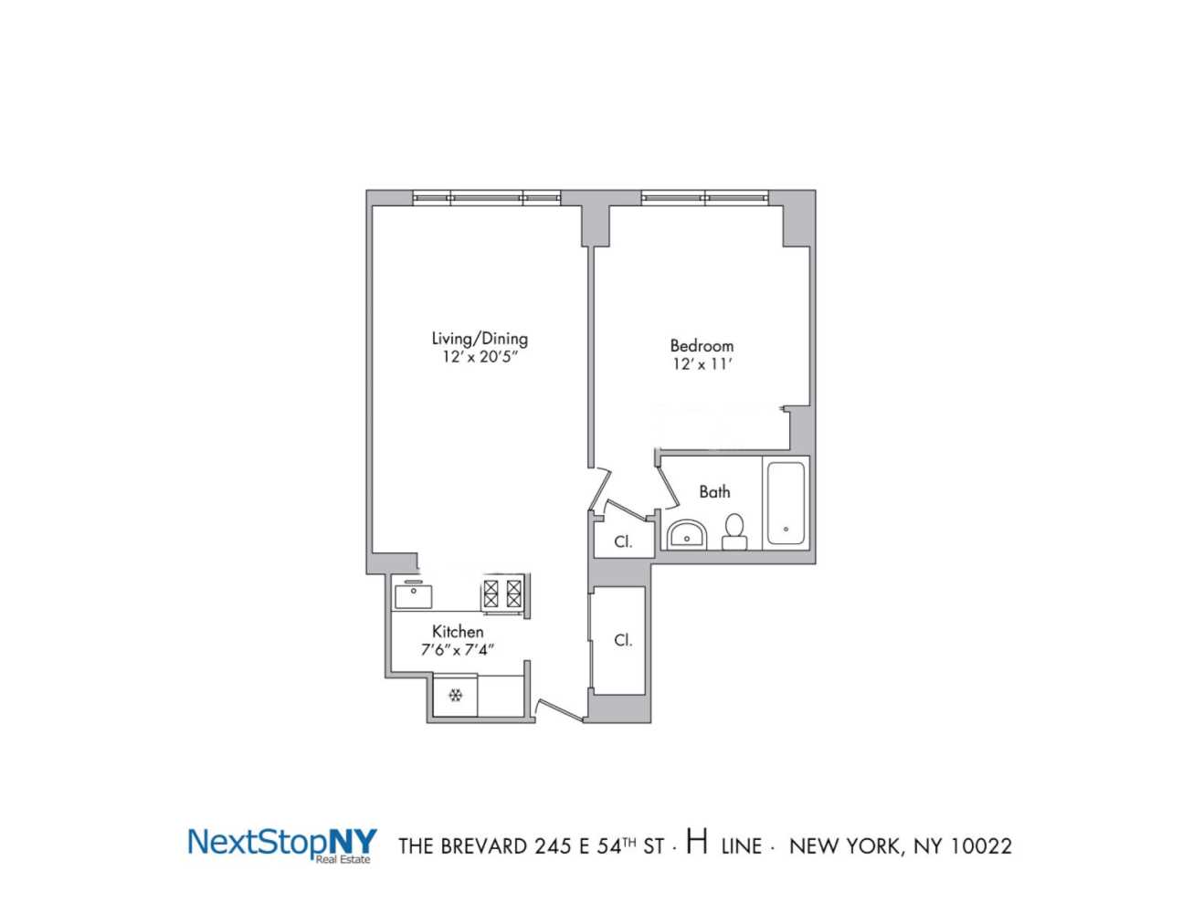 Floorplan for 245 East 54th Street, 3H