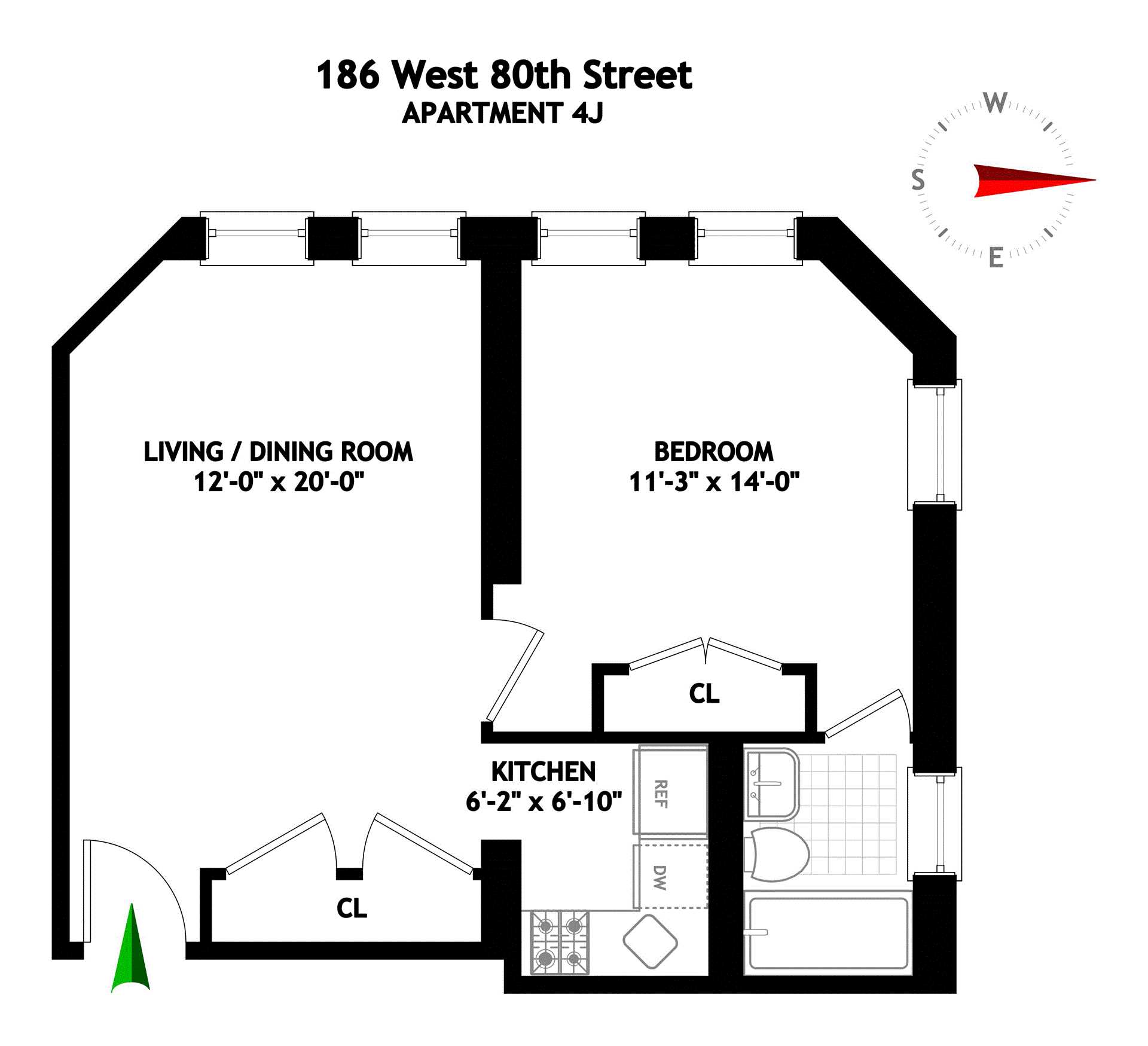 Floorplan for 186 West 80th Street, 4J