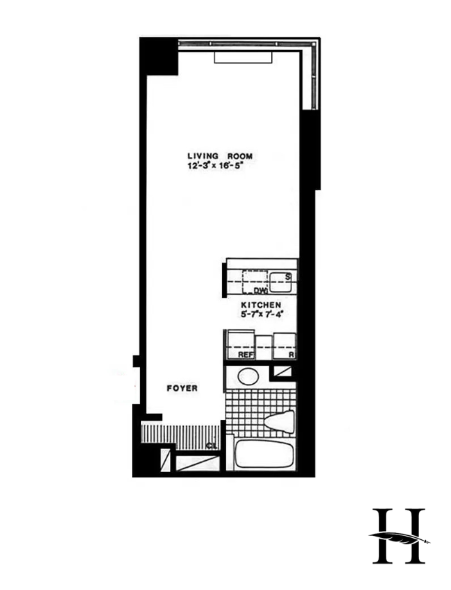 Floorplan for 300 East 62nd Street, 1403