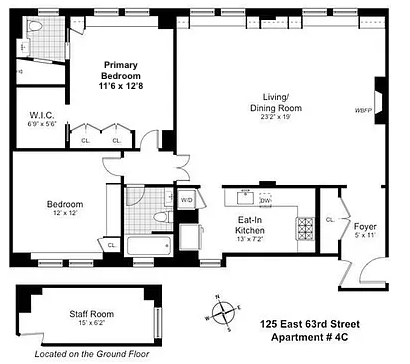Floorplan for 125 East 63rd Street, 4C