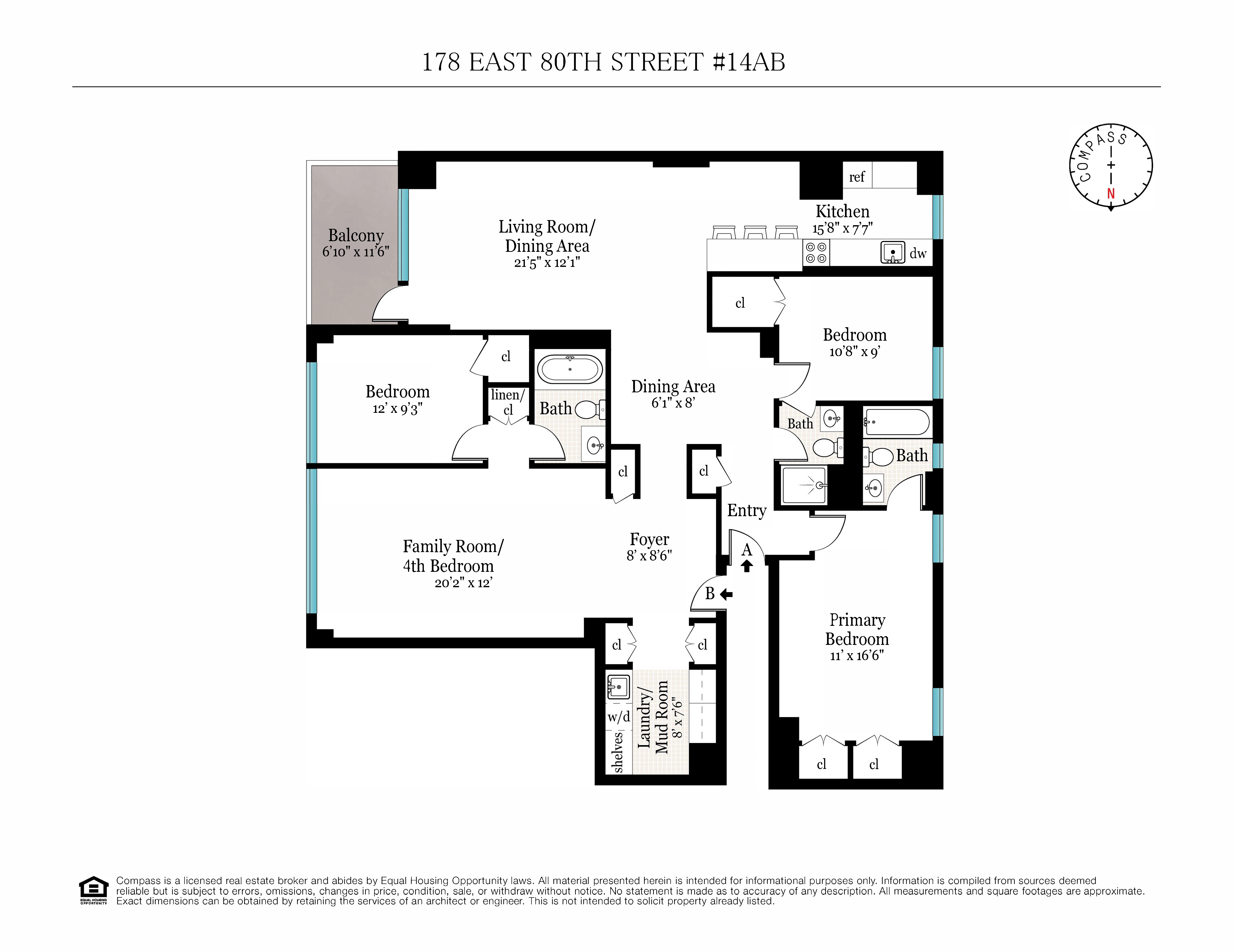 Floorplan for 178 East 80th Street, 14AB