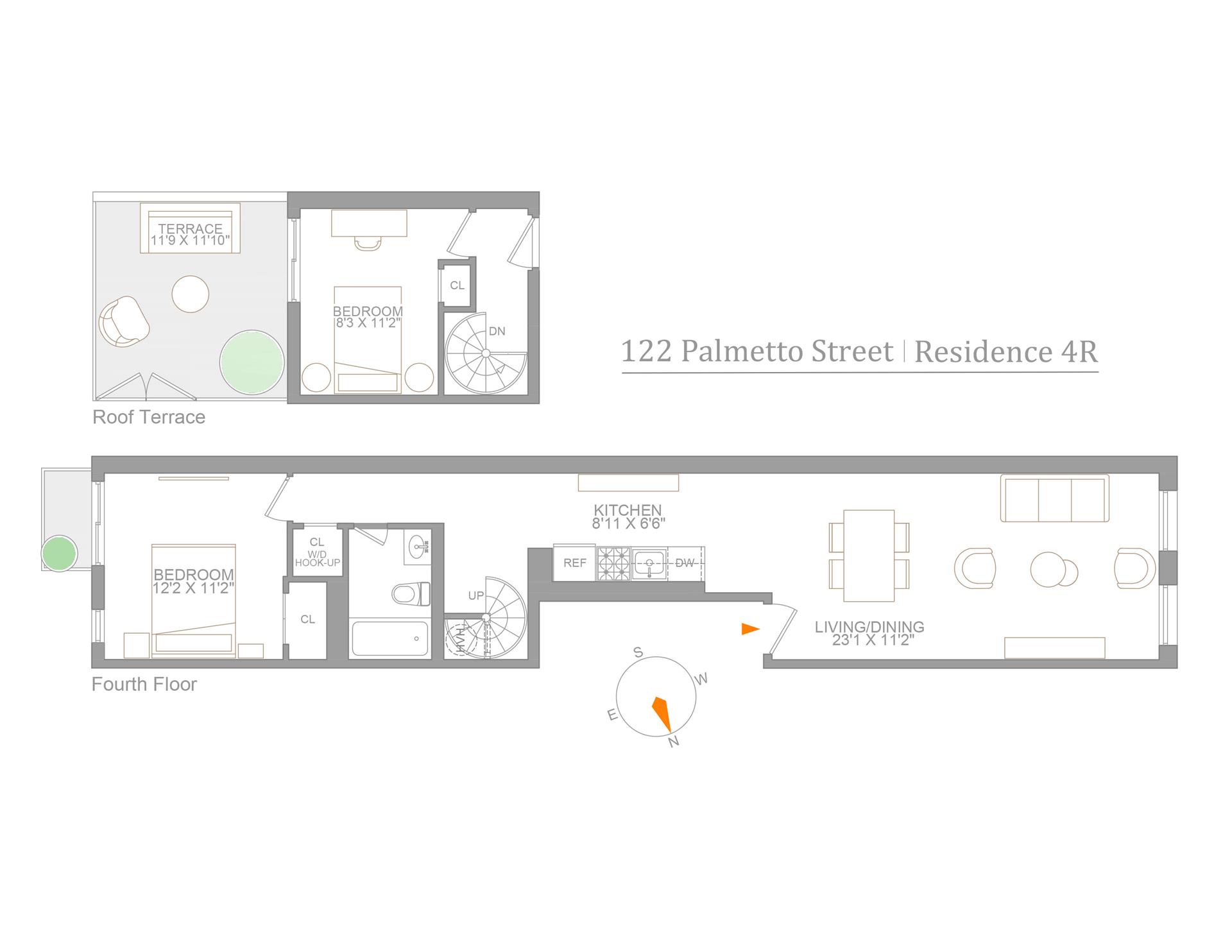 Floorplan for 122 Palmetto Street, 4R