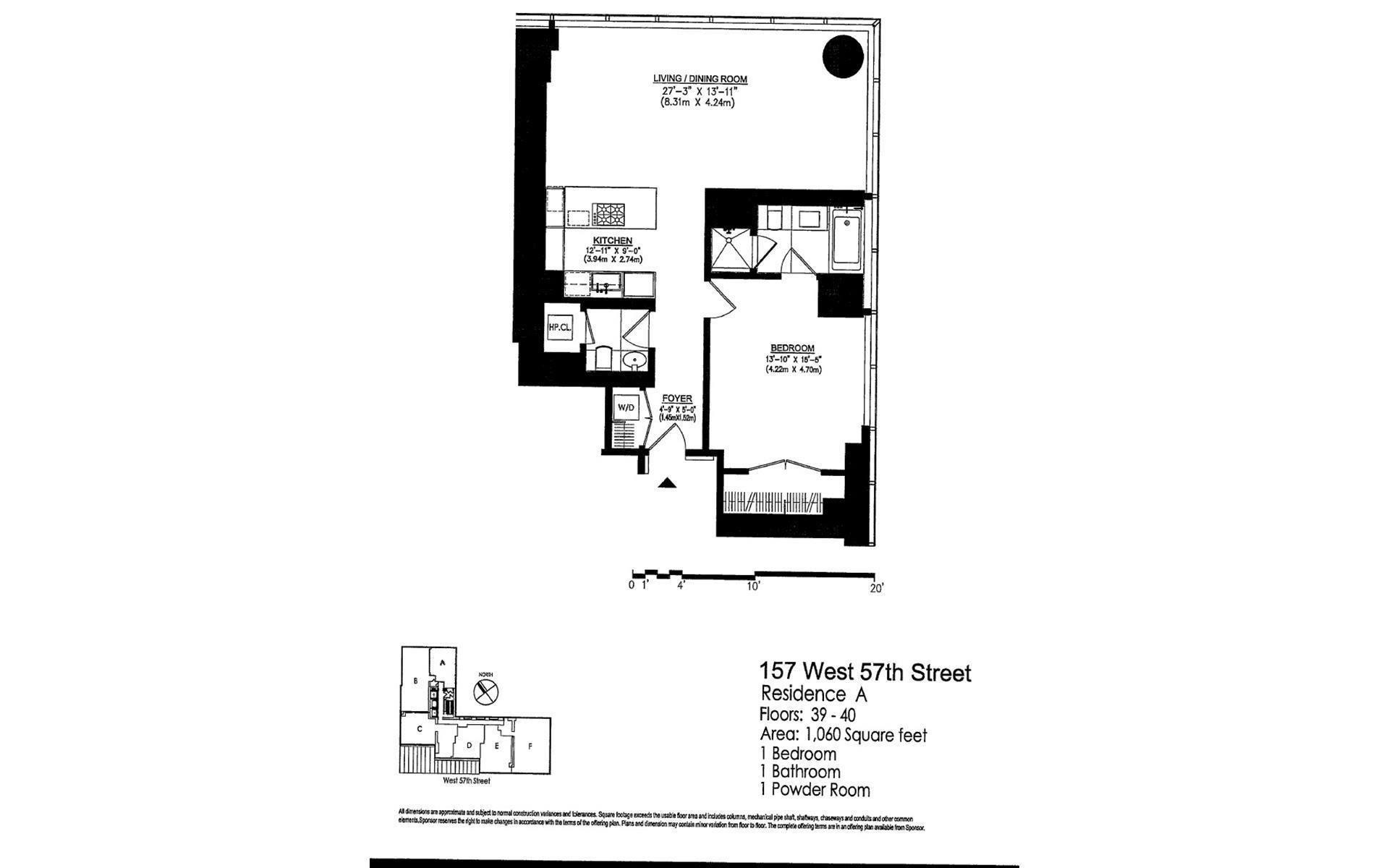 Floorplan for 157 West 57th Street, 40A