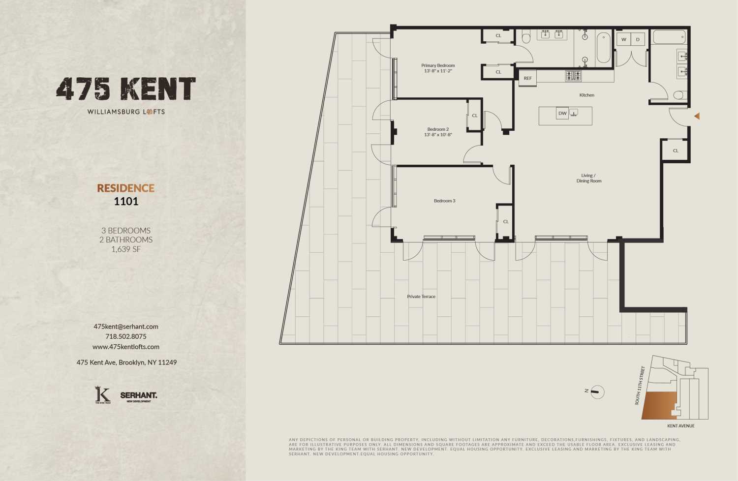 Floorplan for 475 Kent Avenue, PH1