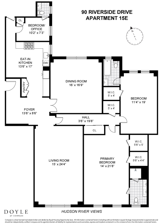 Floorplan for 90 Riverside Drive, 15E