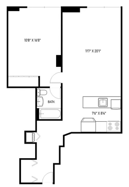 Floorplan for 160 Riverside Boulevard, 14R