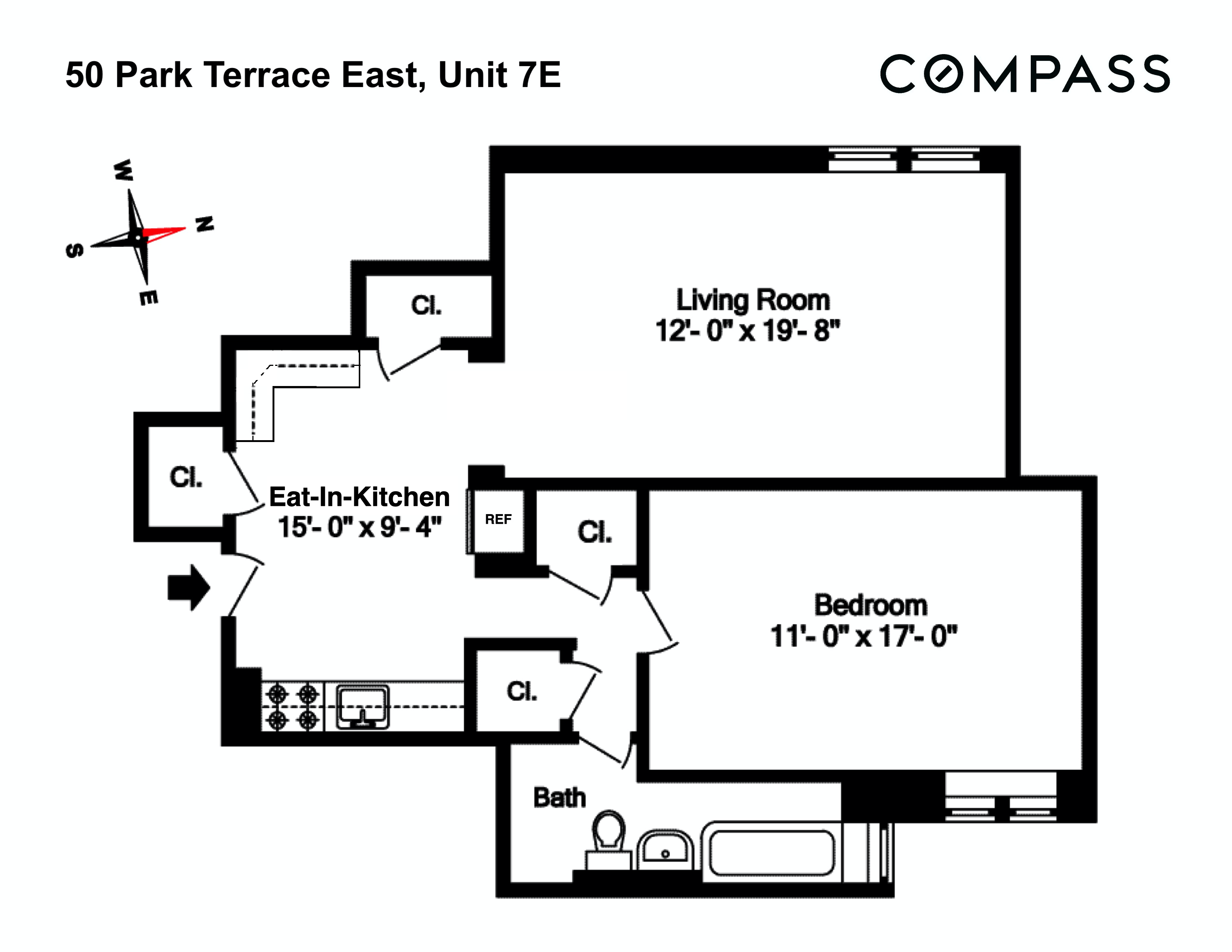 Floorplan for 50 Park Terrace, 7E