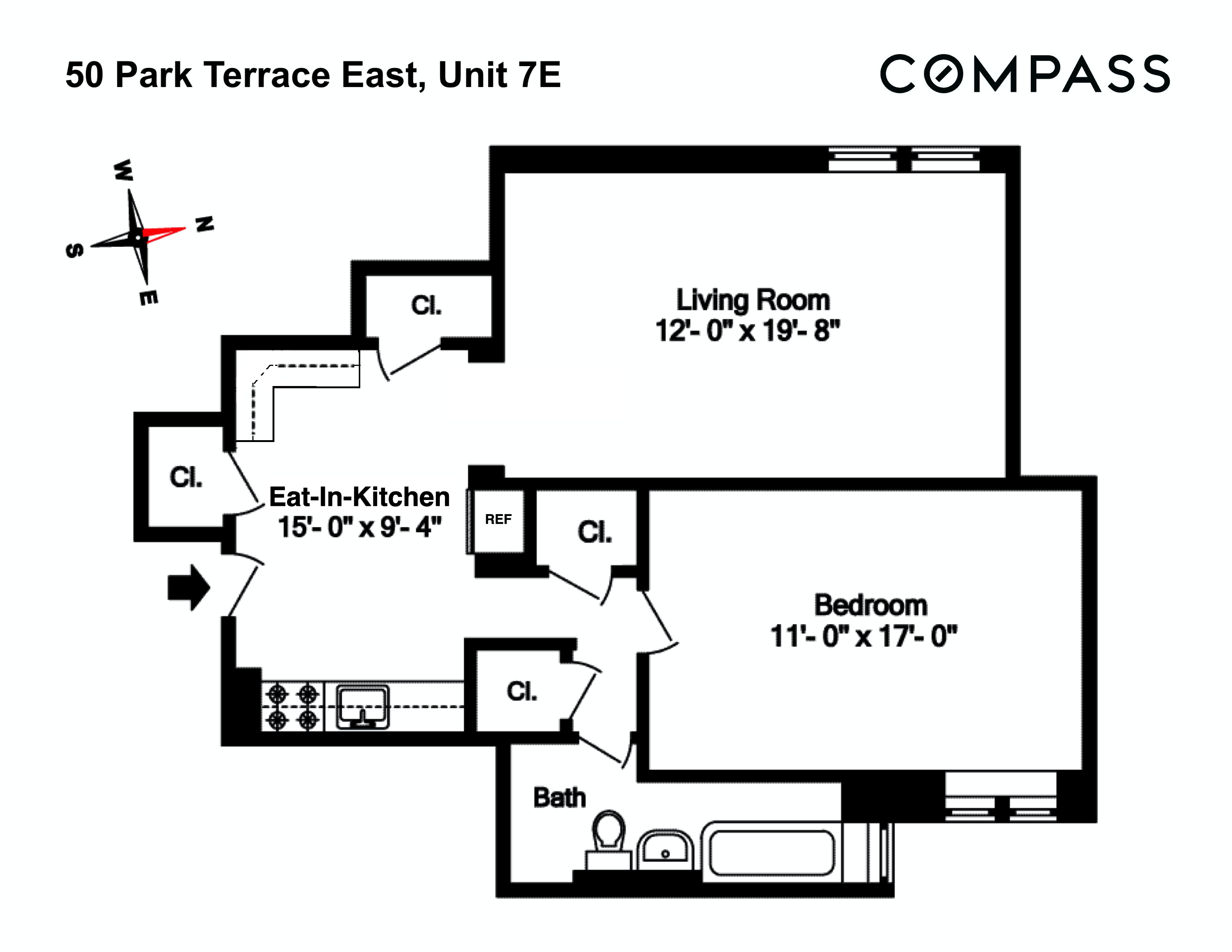 50 Park Terrace, New York, NY 10034, 1 Bedroom Bedrooms, 3 Rooms Rooms,1 BathroomBathrooms,Residential,For Sale,Park,COMP-1552909925519194353