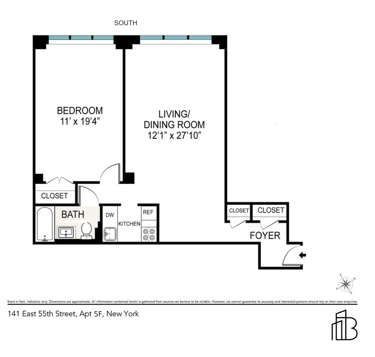 Floorplan for 141 East 55th Street, 5C