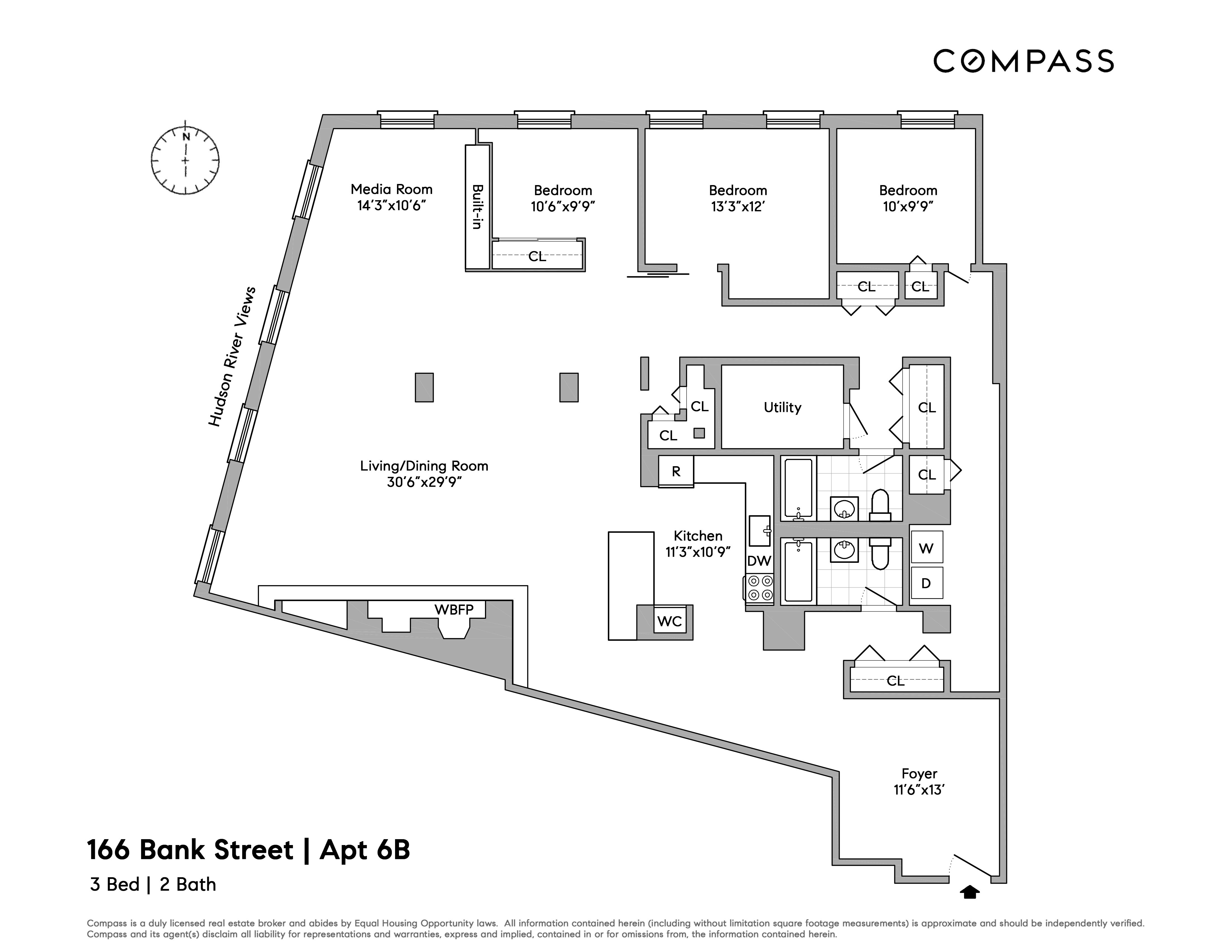 Floorplan for 166 Bank Street, 6B