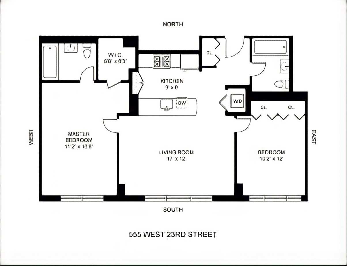 Floorplan for 555 West 23rd Street, N-11J