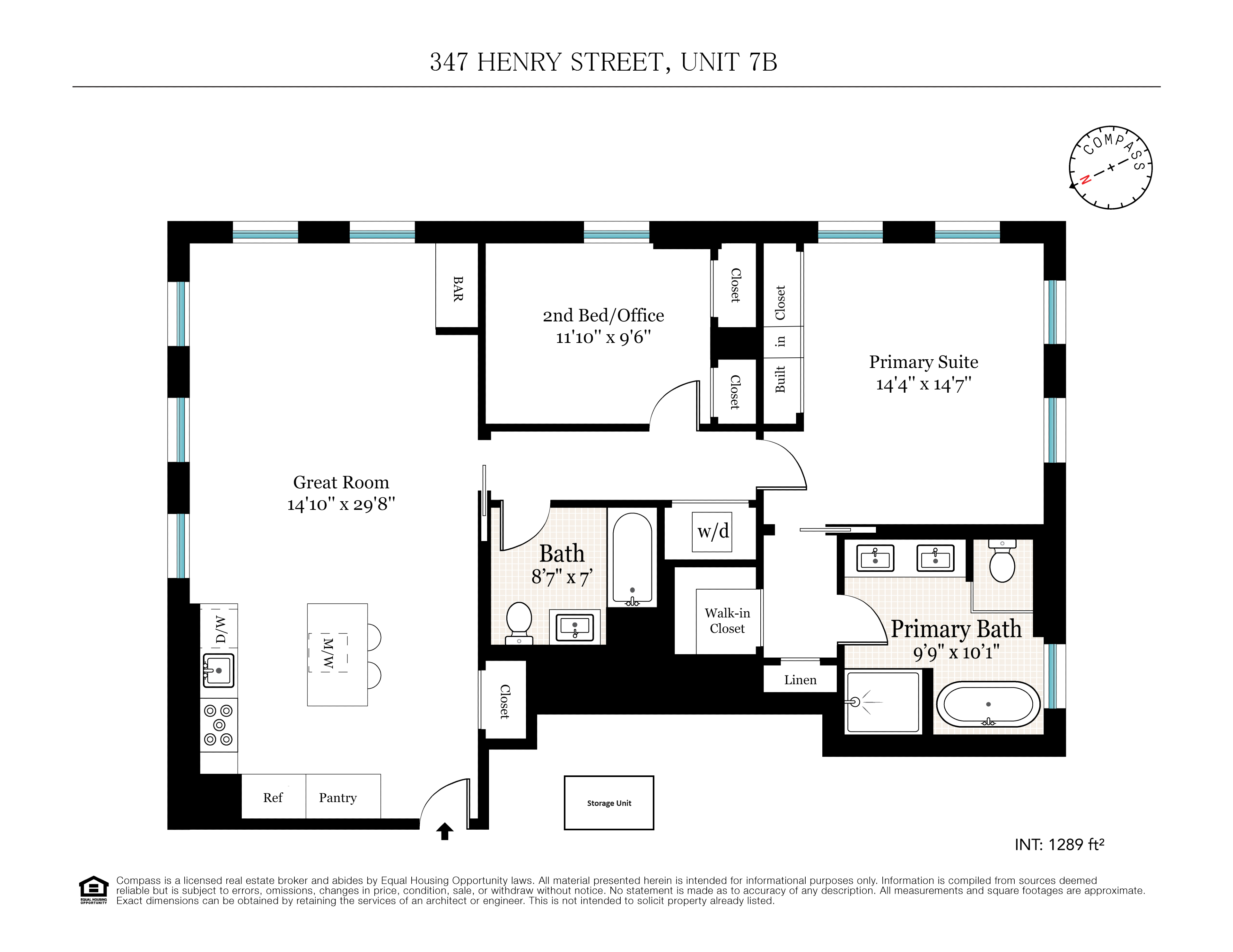 Floorplan for 347 Henry Street, 7B