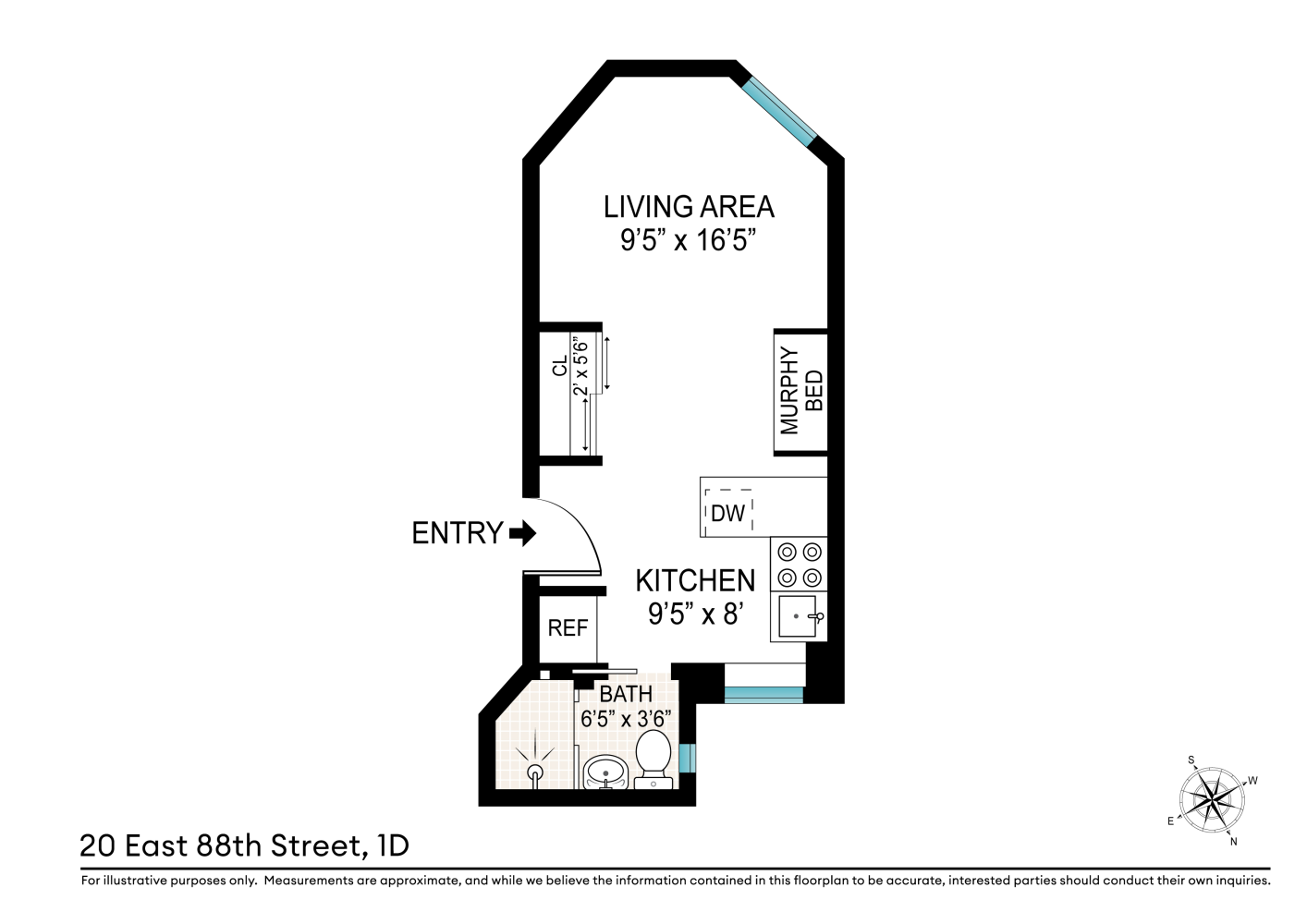 Floorplan for 20 East 88th Street, 1D
