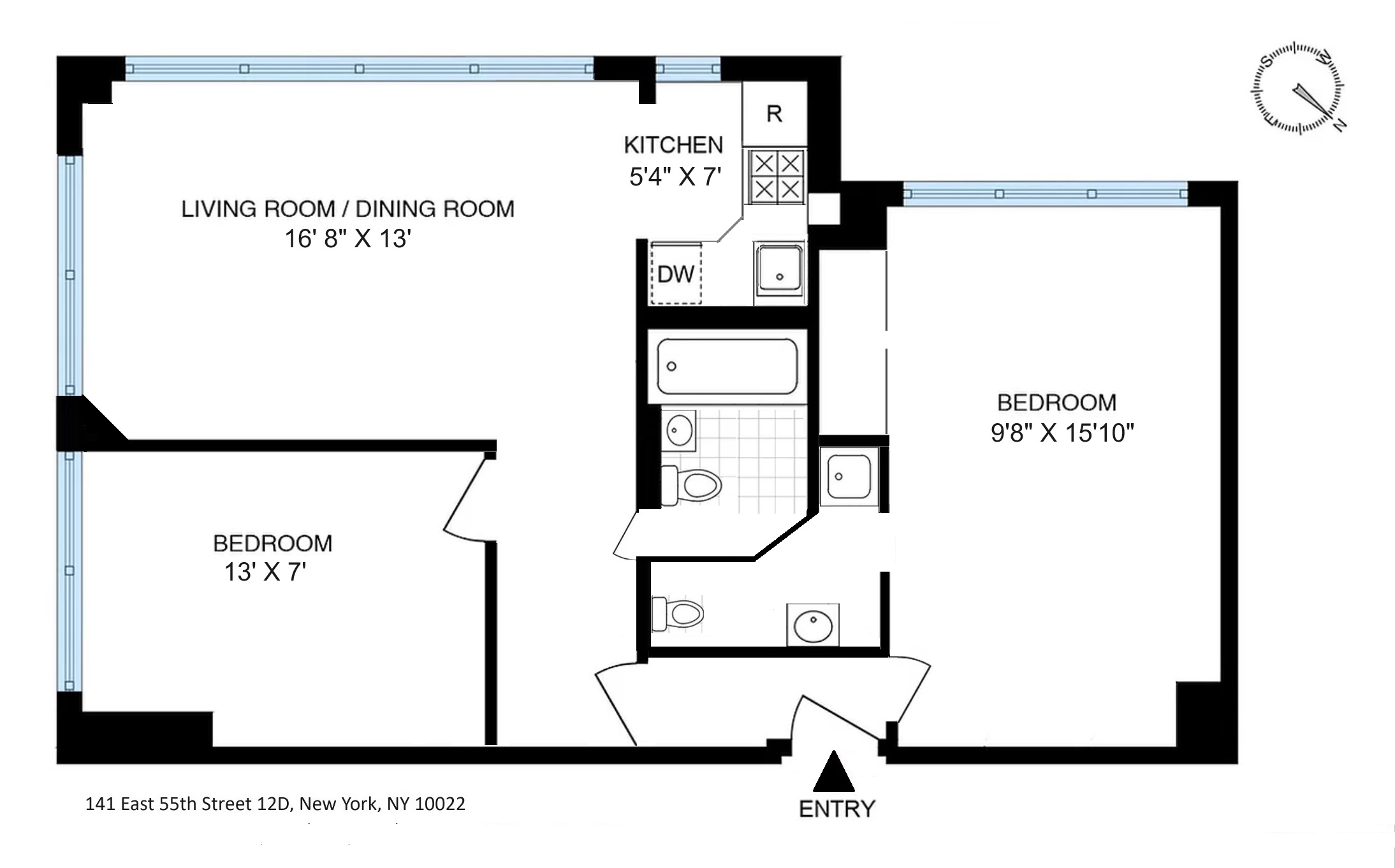 Floorplan for 141 East 55th Street, 12C