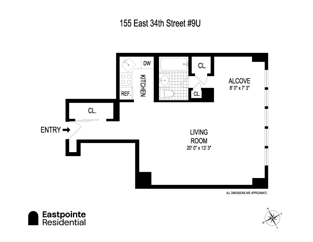 Floorplan for 155 East 34th Street, 9U
