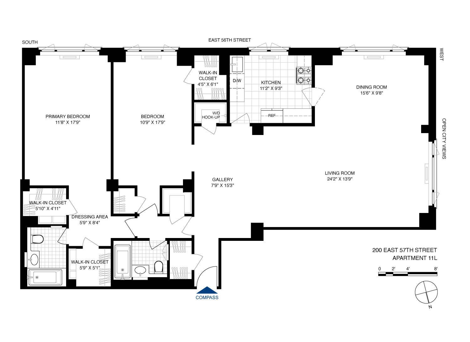 Floorplan for 200 East 57th Street, 11L