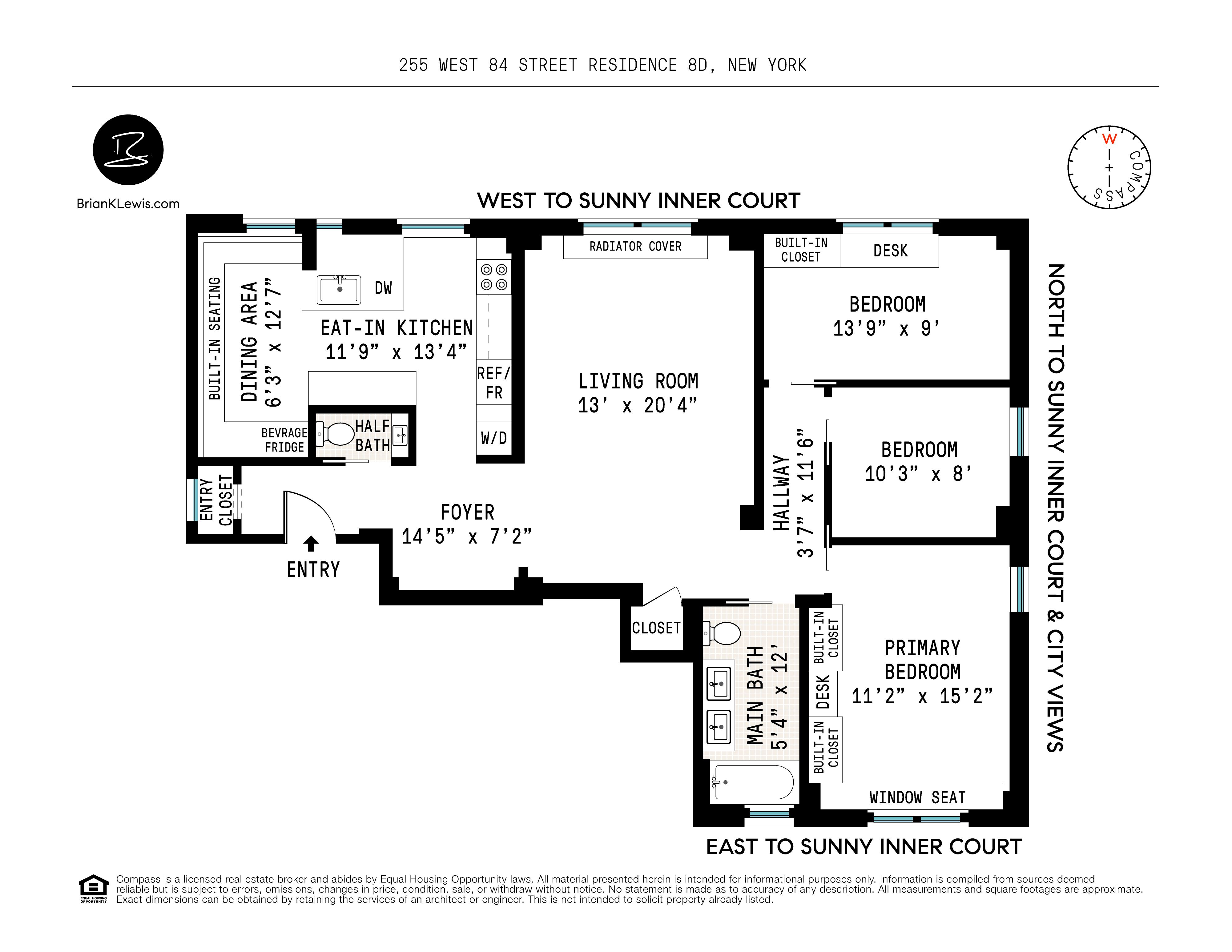 Floorplan for 255 West 84th Street, 8D