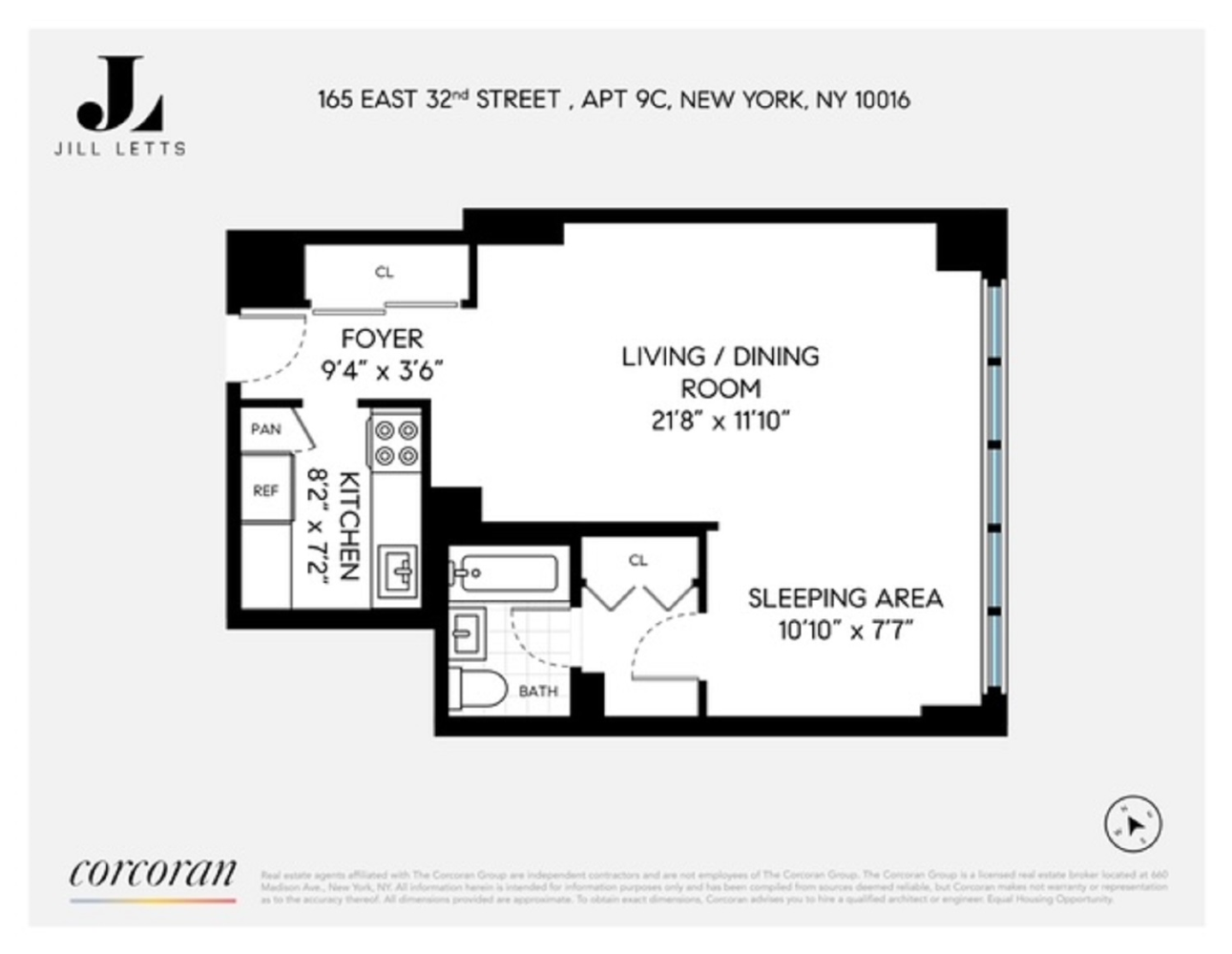 Floorplan for 165 East 32nd Street, 9C