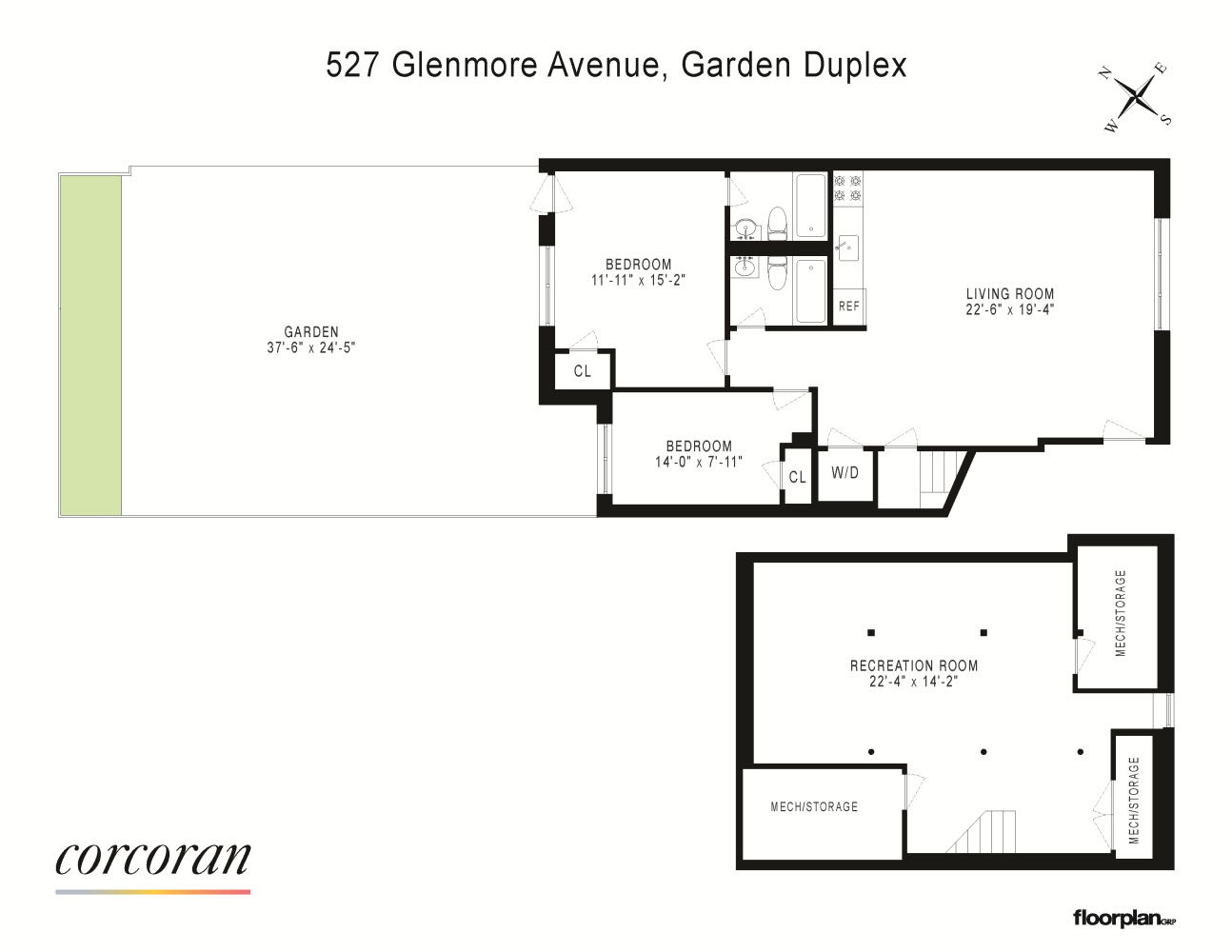 Floorplan for 527 Glenmore Avenue, 1