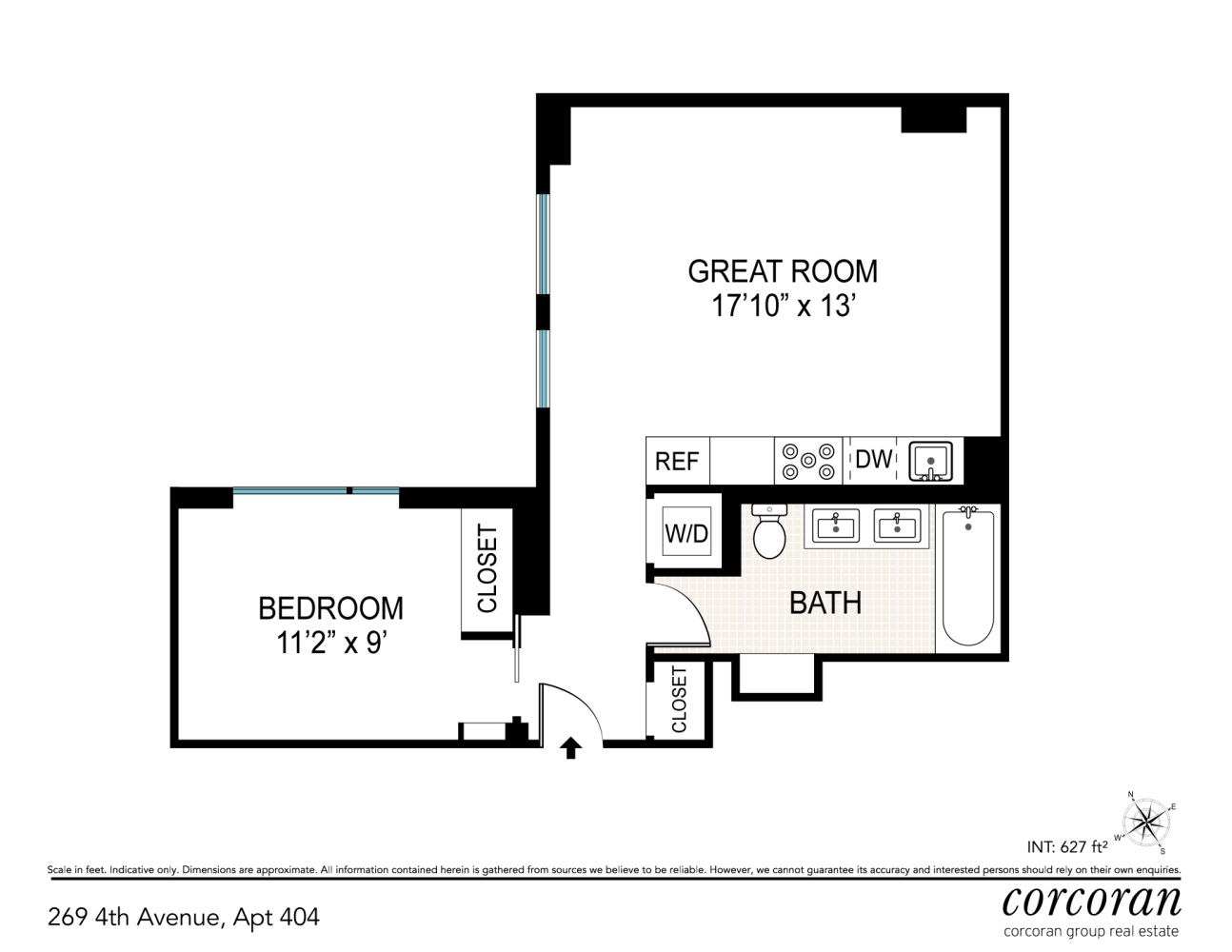 Floorplan for 269 4th Avenue, 404