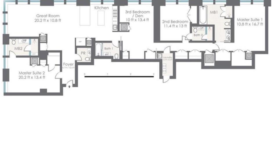 Floorplan for 400 5th Avenue, 51-F