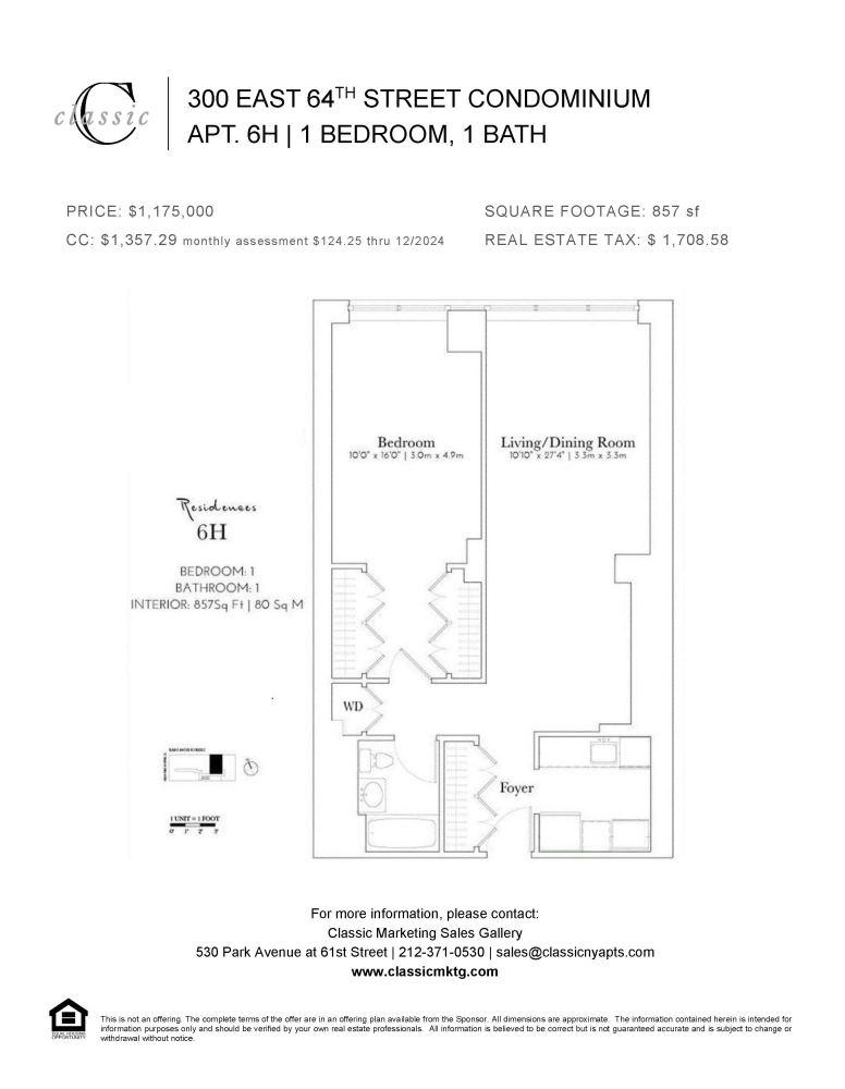 Floorplan for 300 East 64th Street, 6H