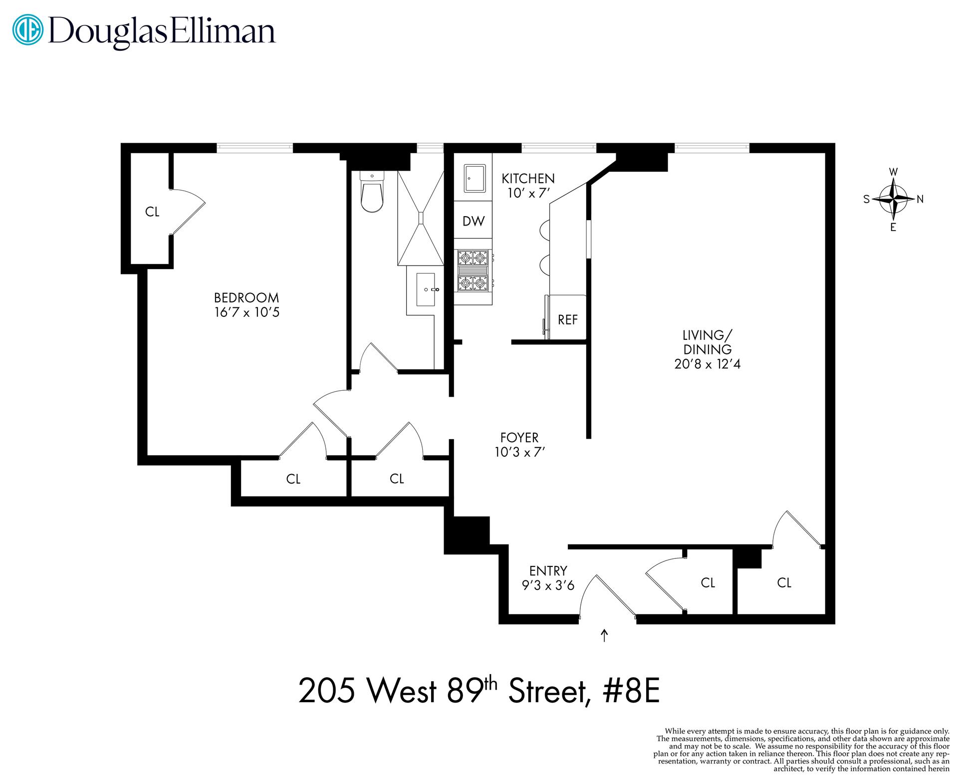 Floorplan for 205 West 89th Street, 8E