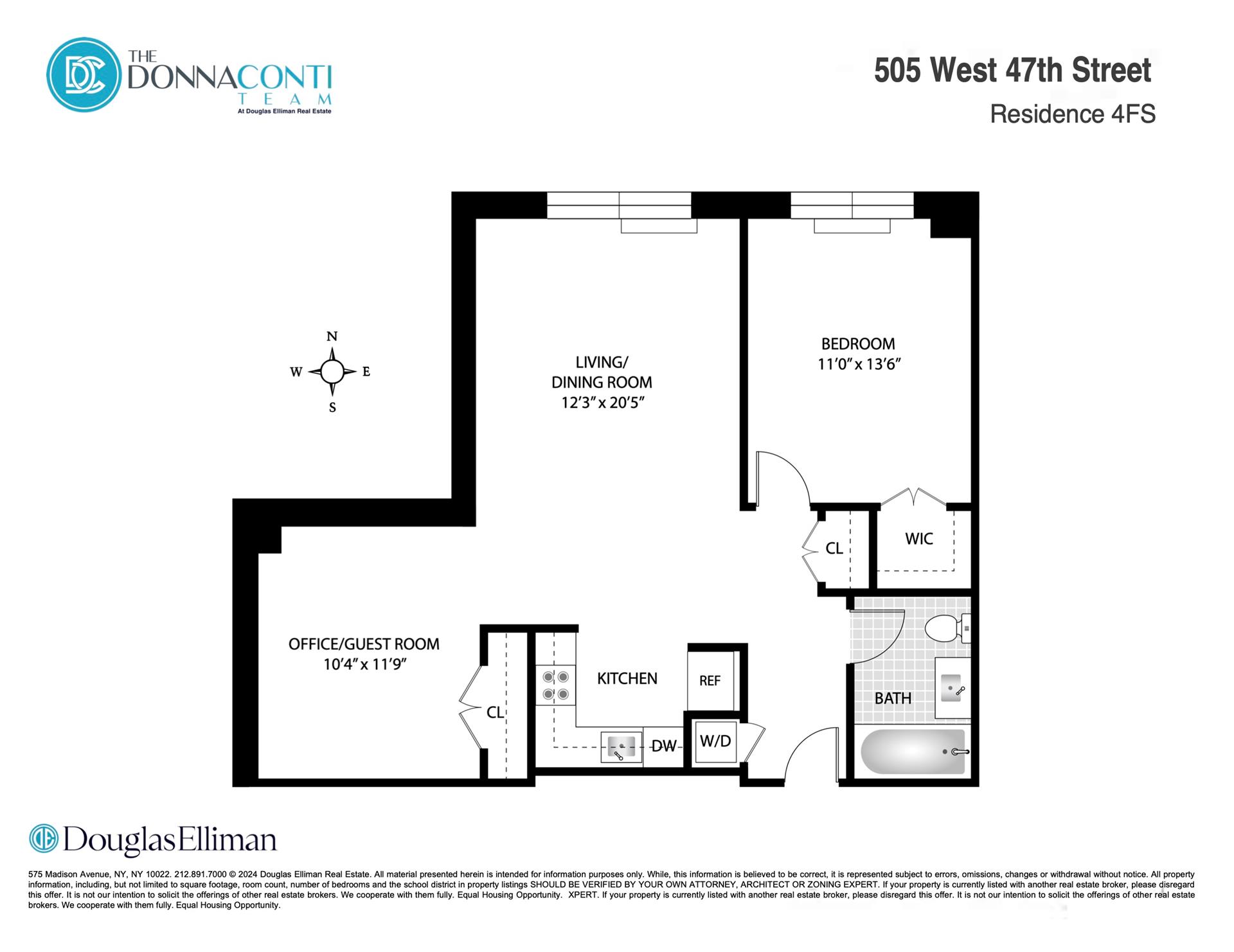 Floorplan for 505 West 47th Street, 4FS