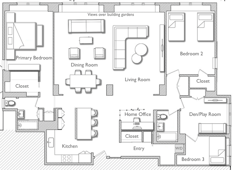 Floorplan for 345 West 58th Street, 3CD