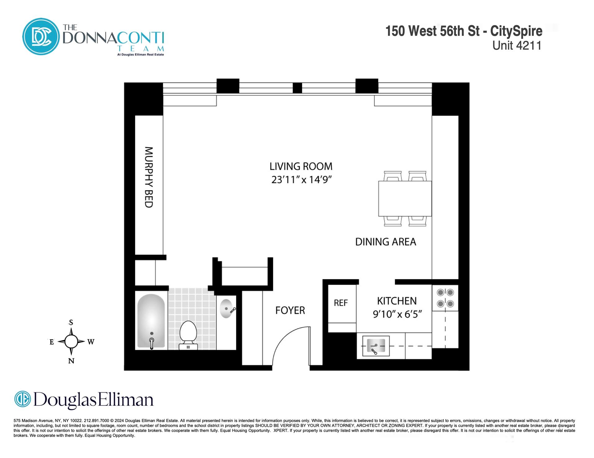 Floorplan for 150 West 56th Street, 4211