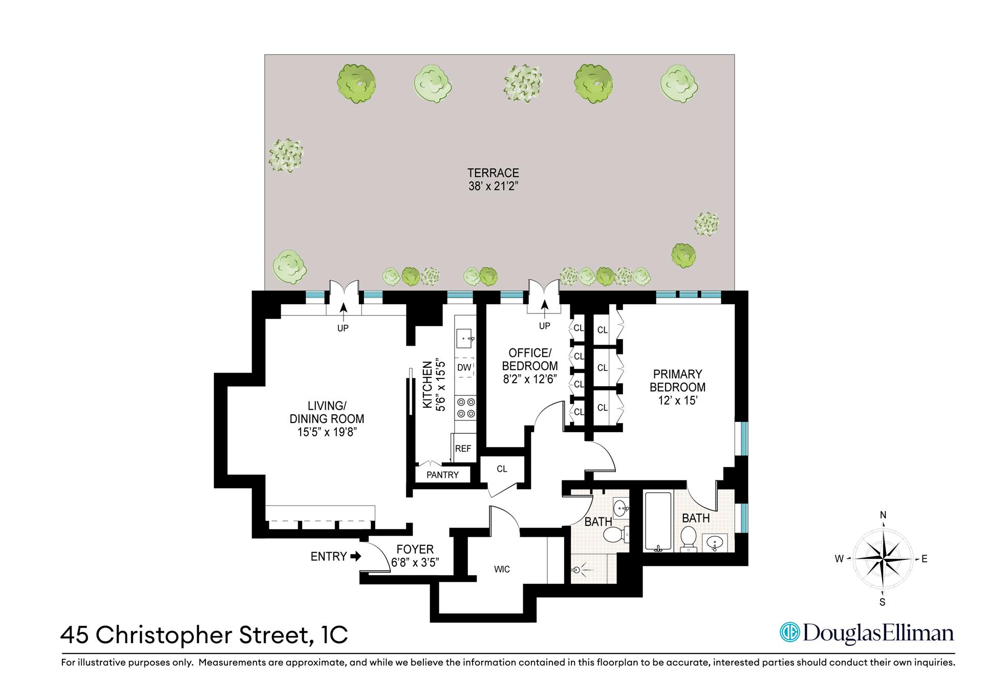 Floorplan for 45 Christopher Street, 1C