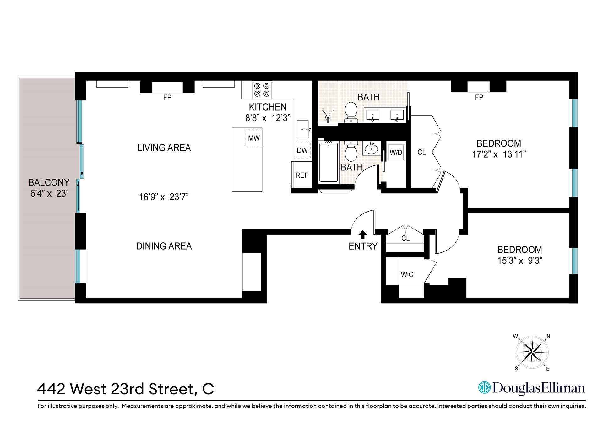 Floorplan for 442 West 23rd Street, C
