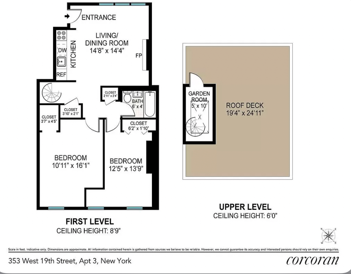 Floorplan for 353 West 19th Street, 3