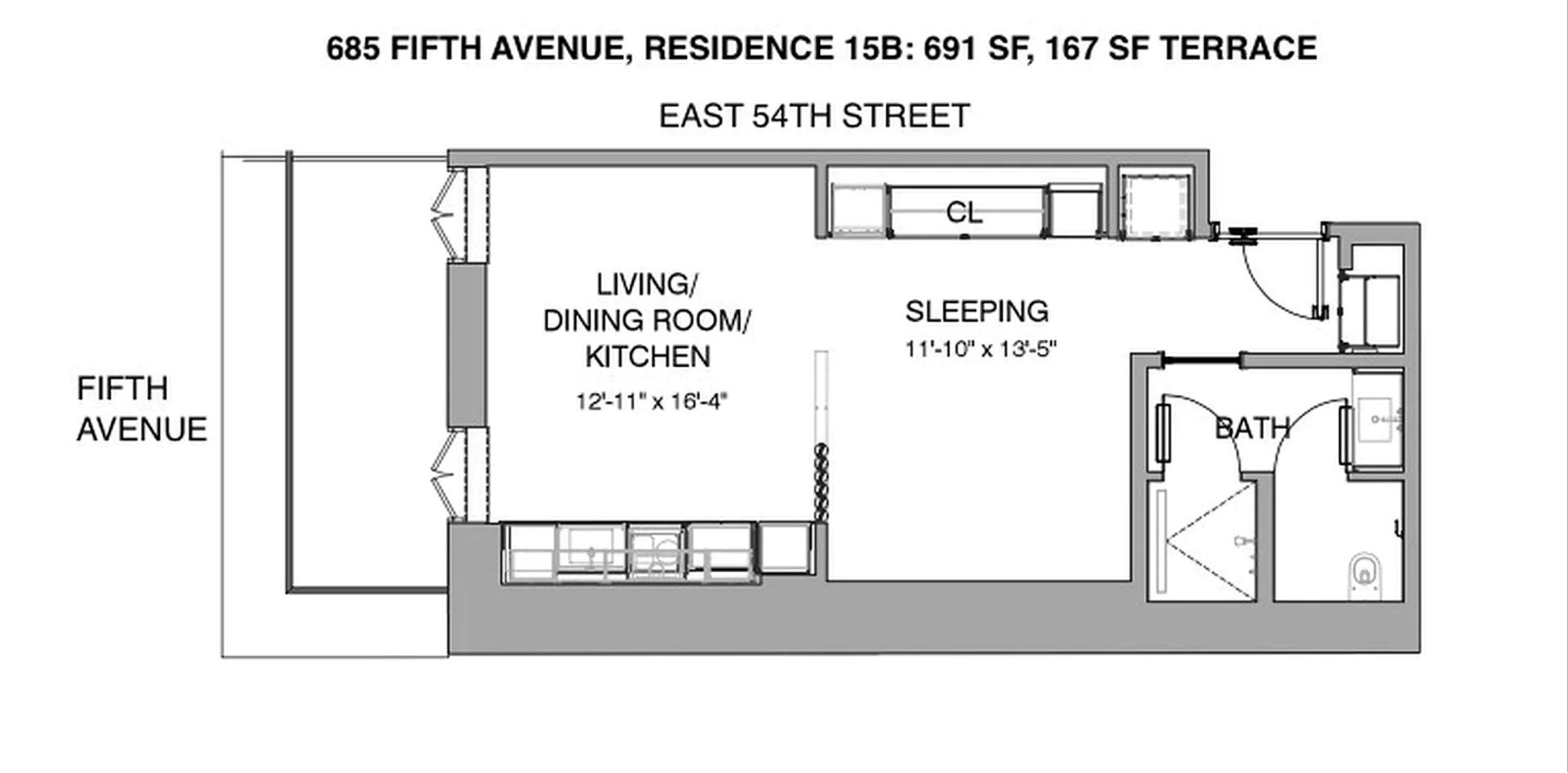 Floorplan for 685 5th Avenue, 15B