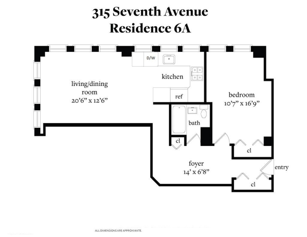 Floorplan for 315 7th Avenue, 6A