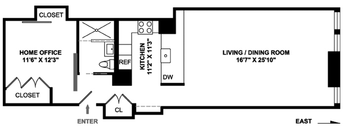 Floorplan for 252 7th Avenue, 12L
