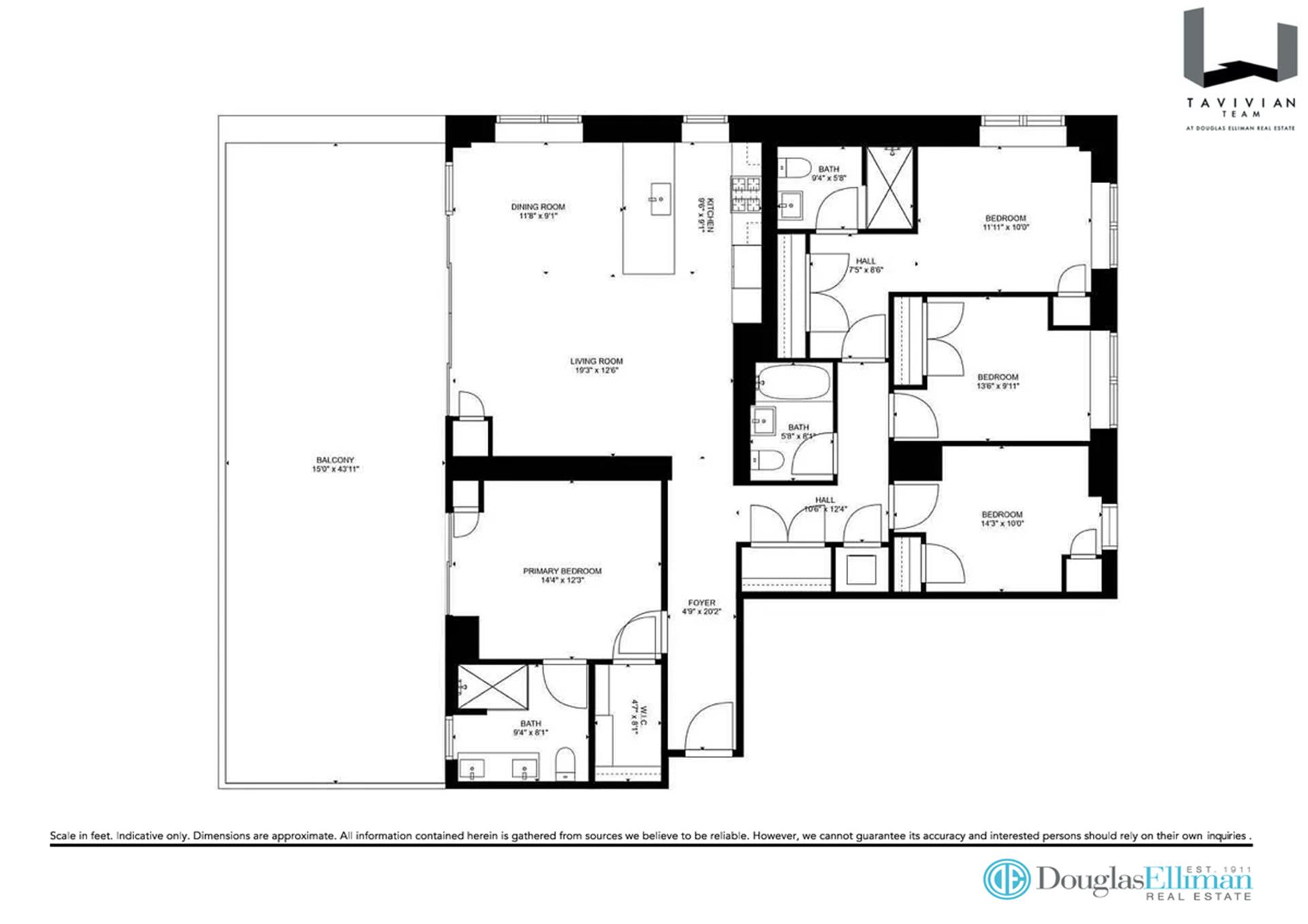 Floorplan for 1399 Park Avenue, 16B