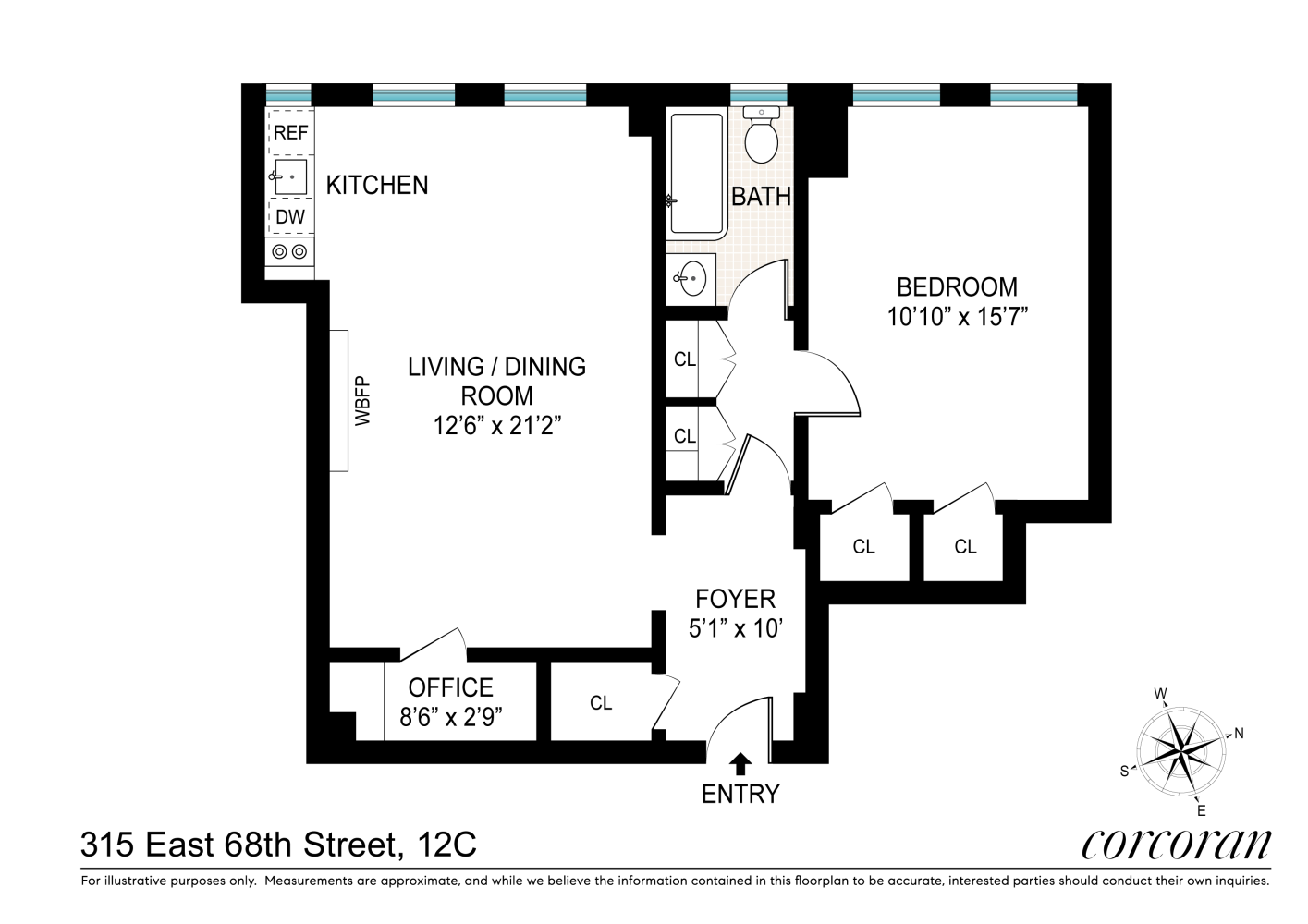 Floorplan for 315 East 68th Street, 12C