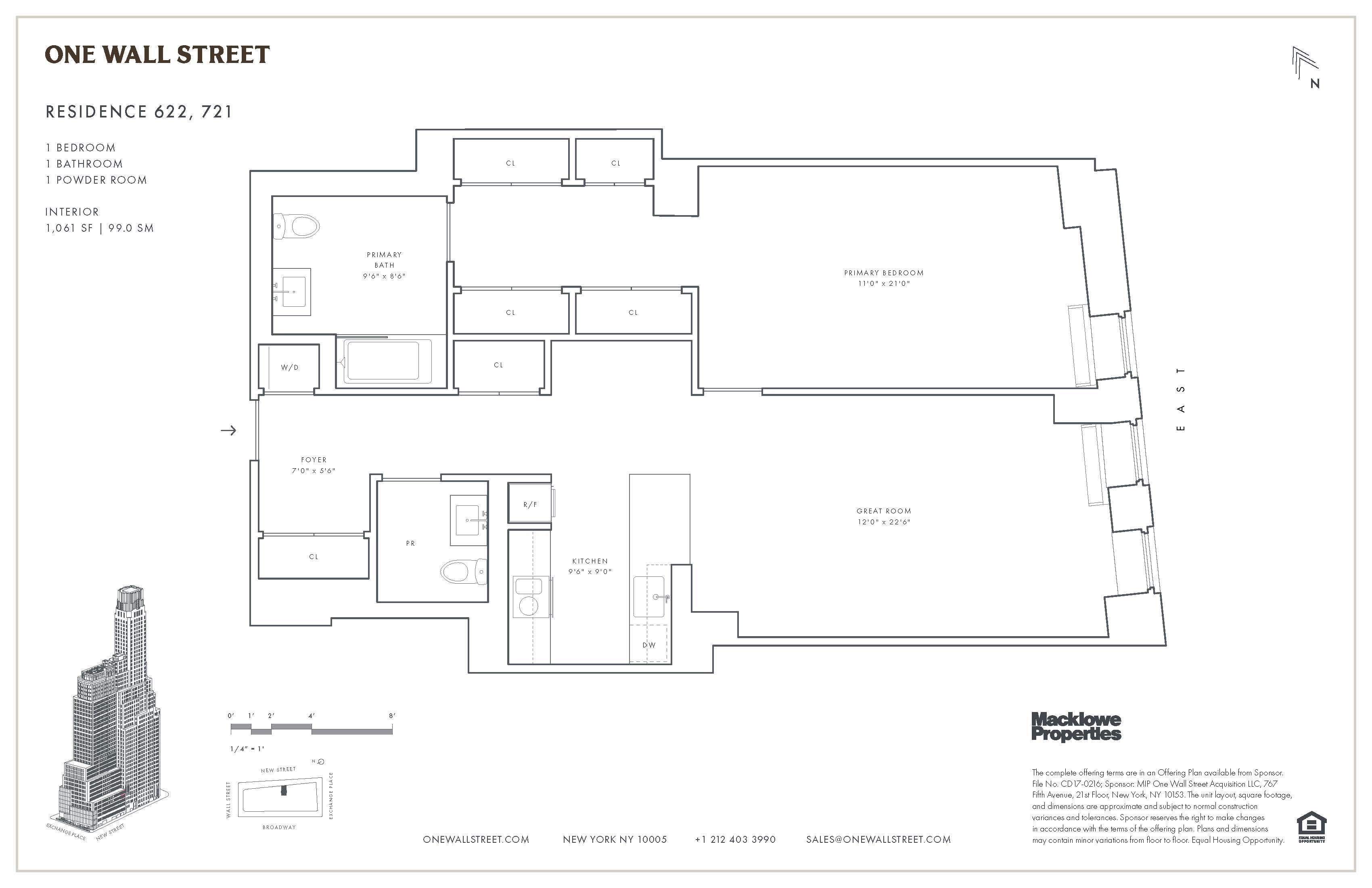 Floorplan for 1 Wall Street, 622