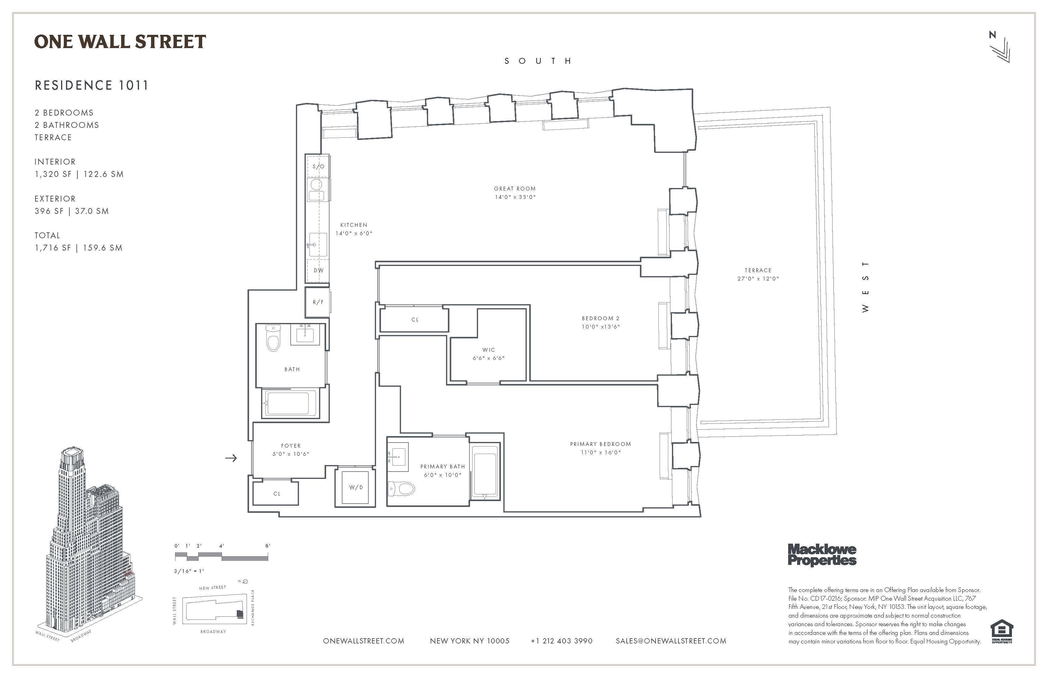 Floorplan for 1 Wall Street, 1011